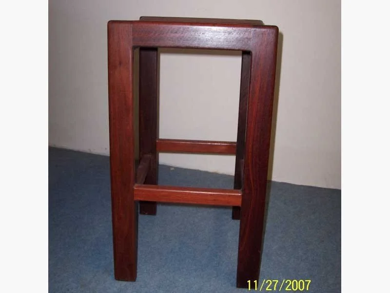 Jarrah bar stools with shaped seat. These can be made to suit your bar height or breakfast bar height.