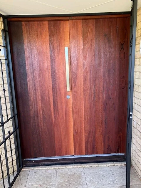  Solid Jarrah custom double front doors
