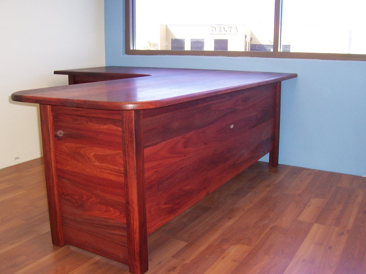 Desk Solid Jarrah with return