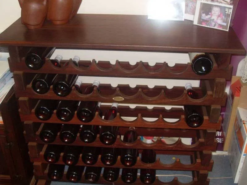 48 Bottle wine rack. Can be made in lighter timbers like Australian Wormy Chestnut ro Tassie Oak.