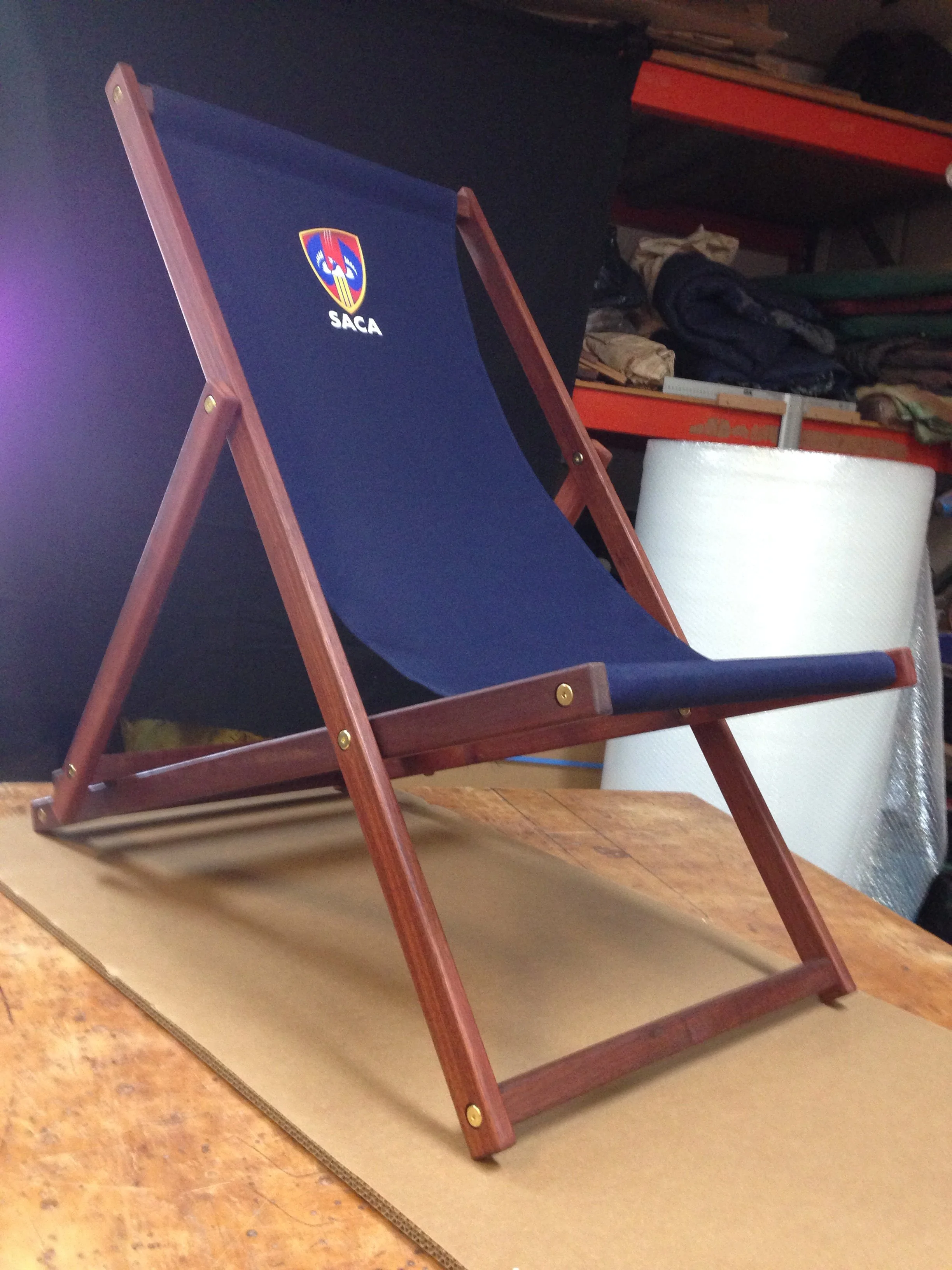 Deck chairs with canvas slings