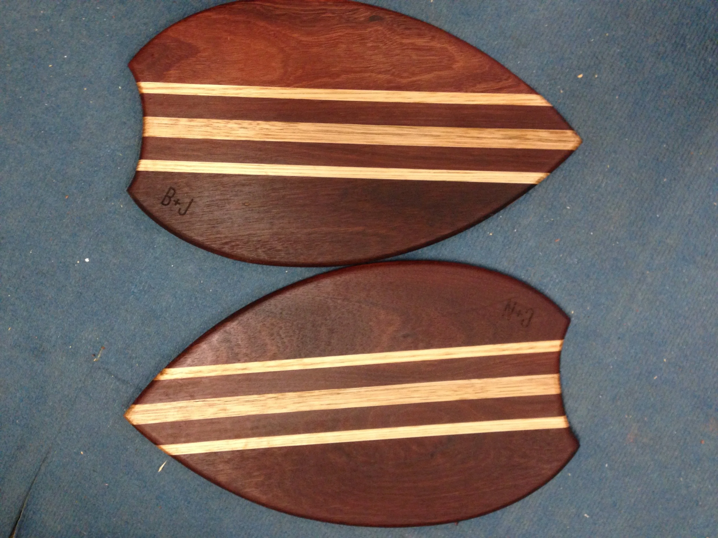 Surfers Jarrah and Tassie Oak cutting boards