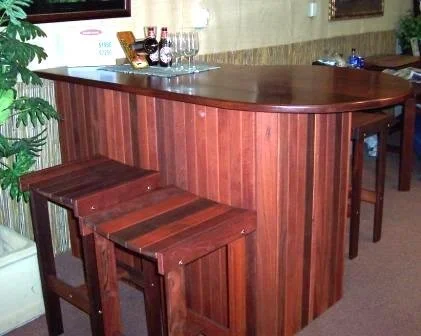 Outdoor Jarrah Bar to hold fridge solid top