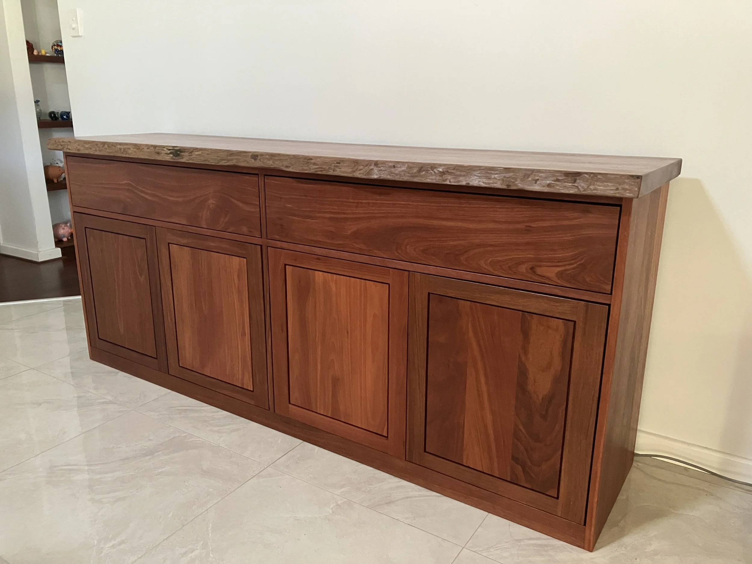 Jarrah Sideboard or Buffet with natural edge top
