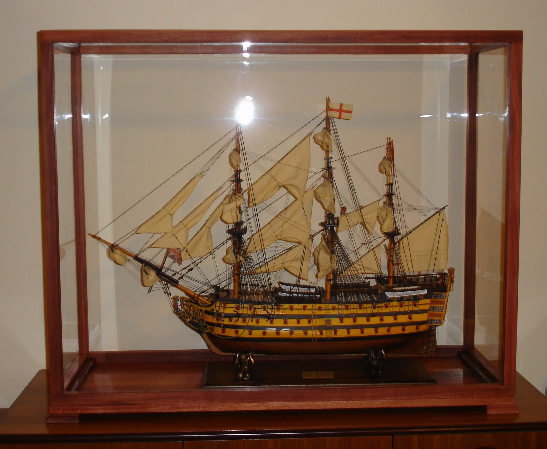 Jarrah framed ships display case