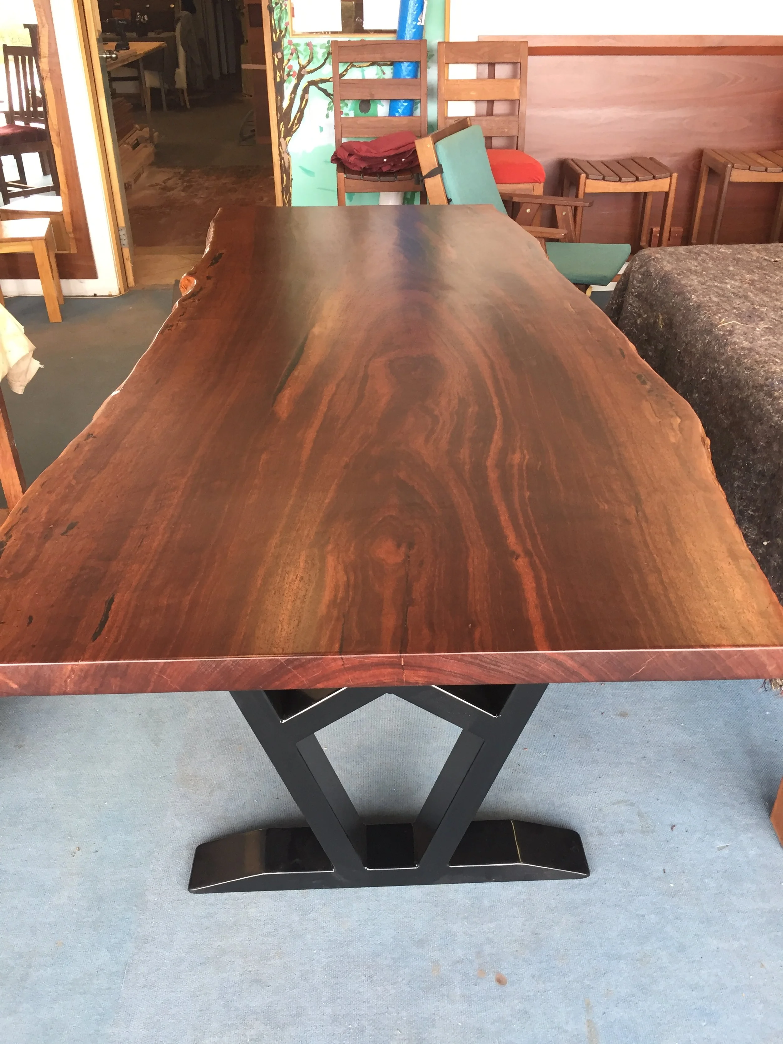 Jarrah slab dining table