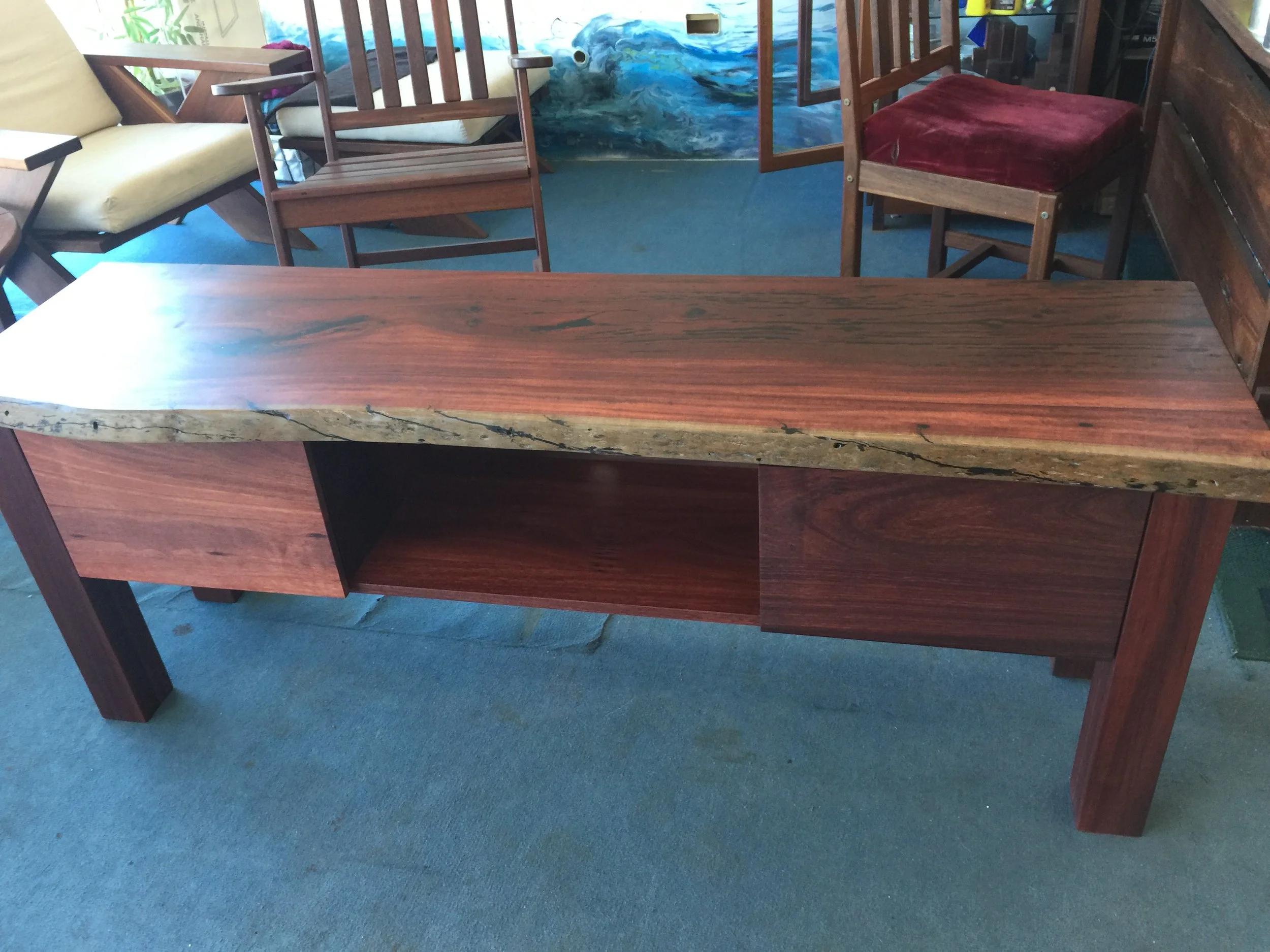 Custom Jarrah natural edge side board