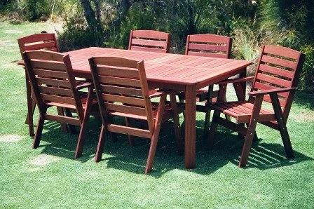 6 seat rectangular Traditional Jarrah setting