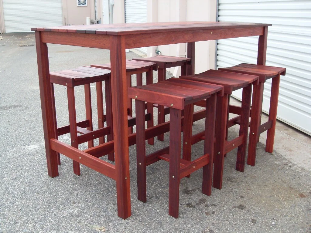 6 seat rectangular Bar height table and stools