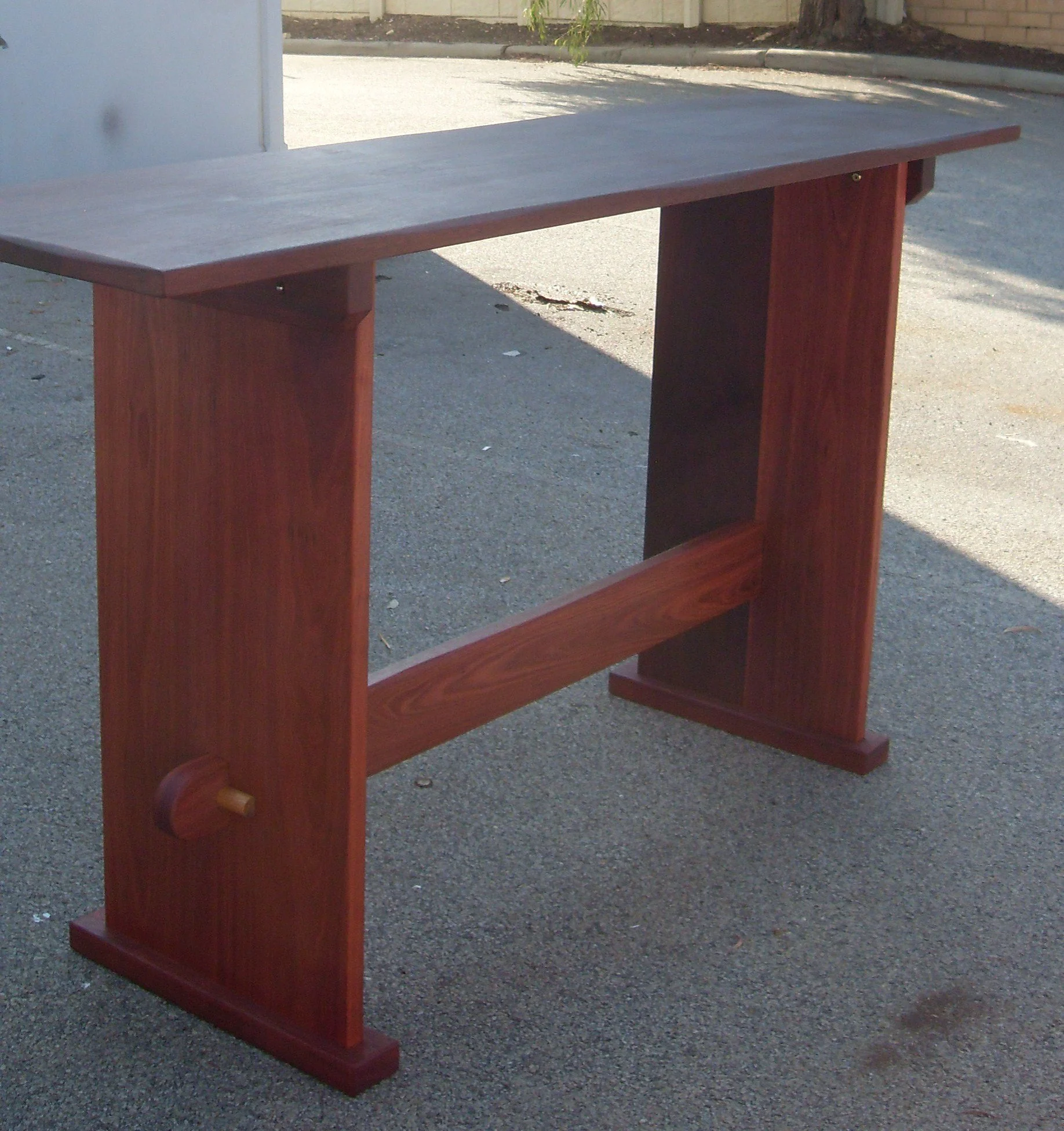 4 Seat Solid Jarrah bar height table use under cover 1200mm long x 1100mm high 