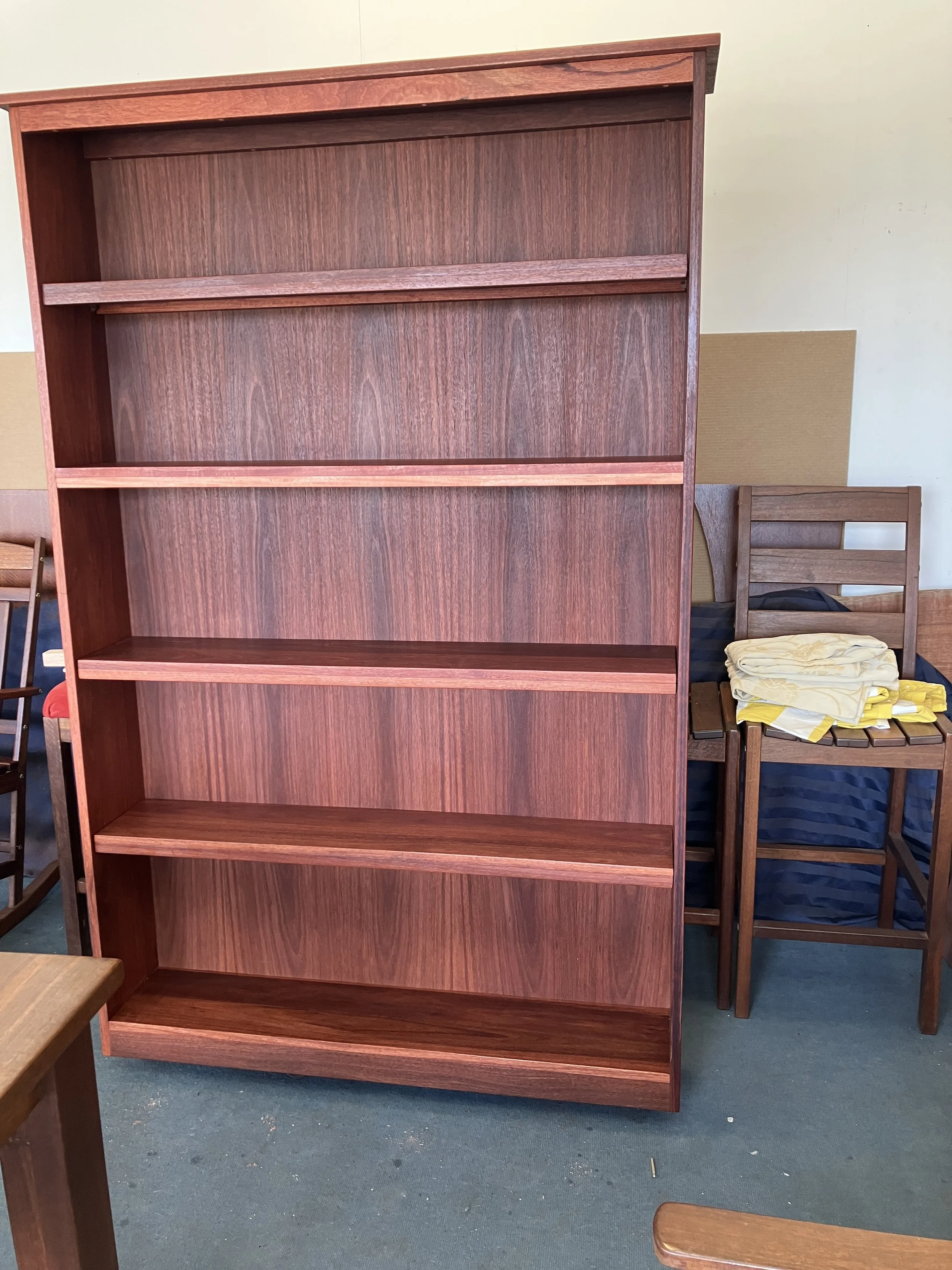 Jarrah bookcase 1200mm wide x 2100mm tall
