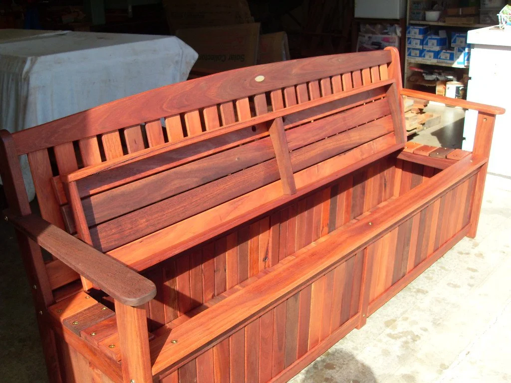Jarrah Clive's storage bench - open lid