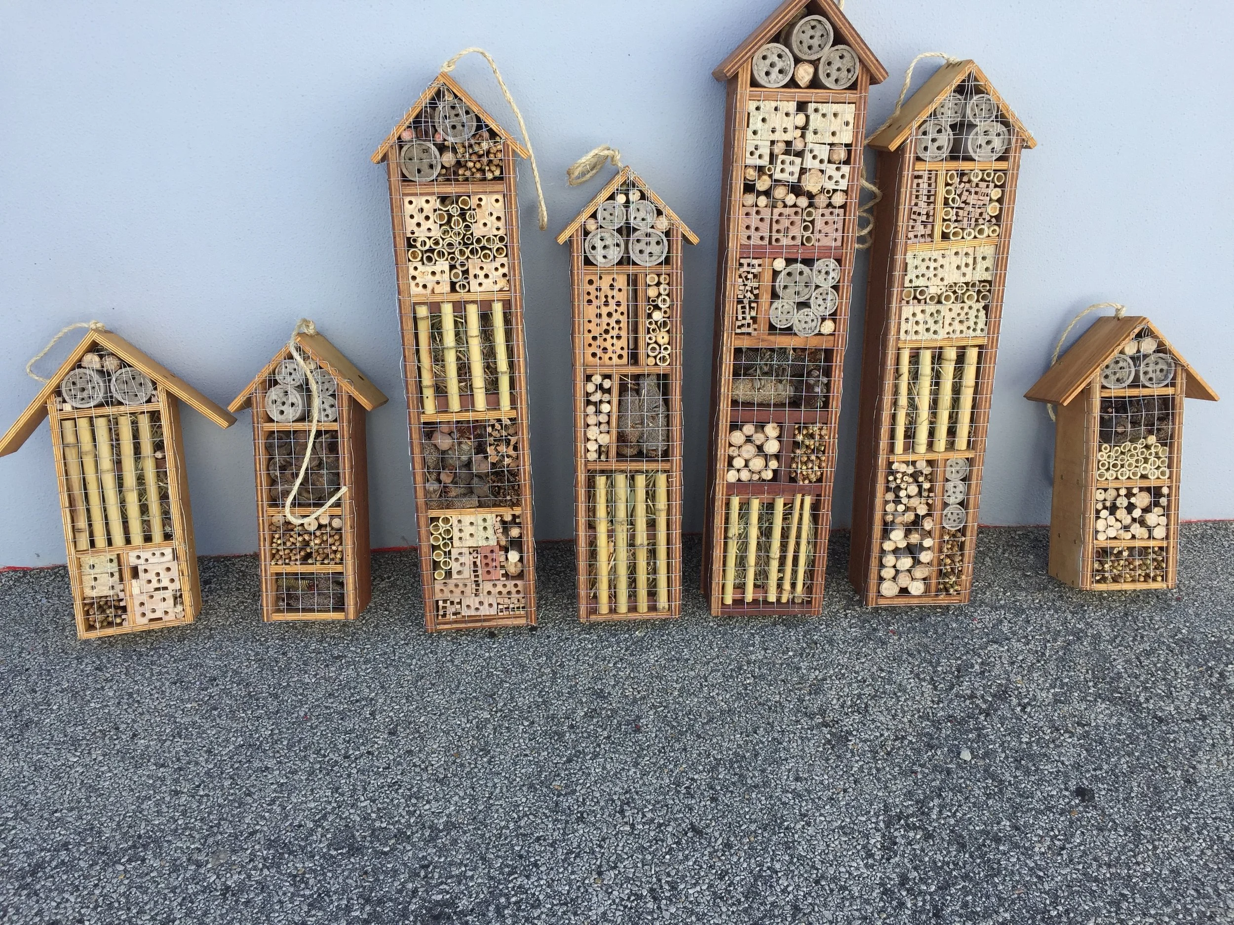 A village of bee hotels