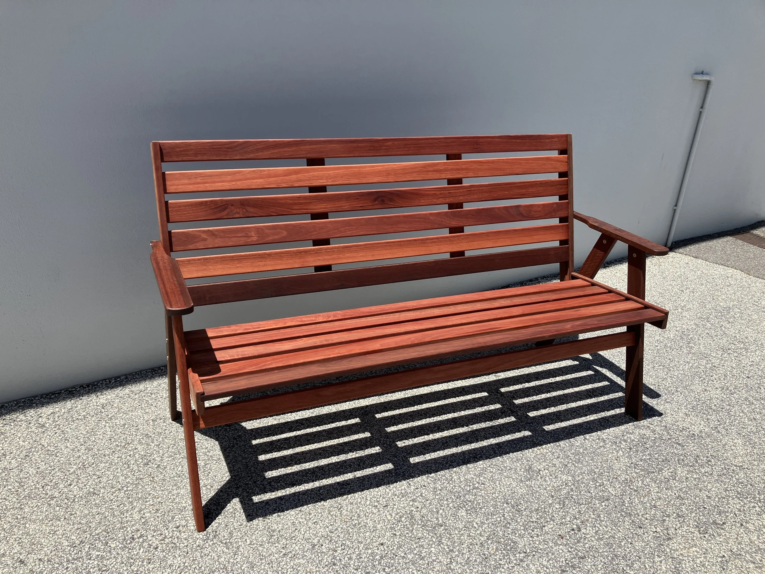 Jarrah garden bench 1.6m
