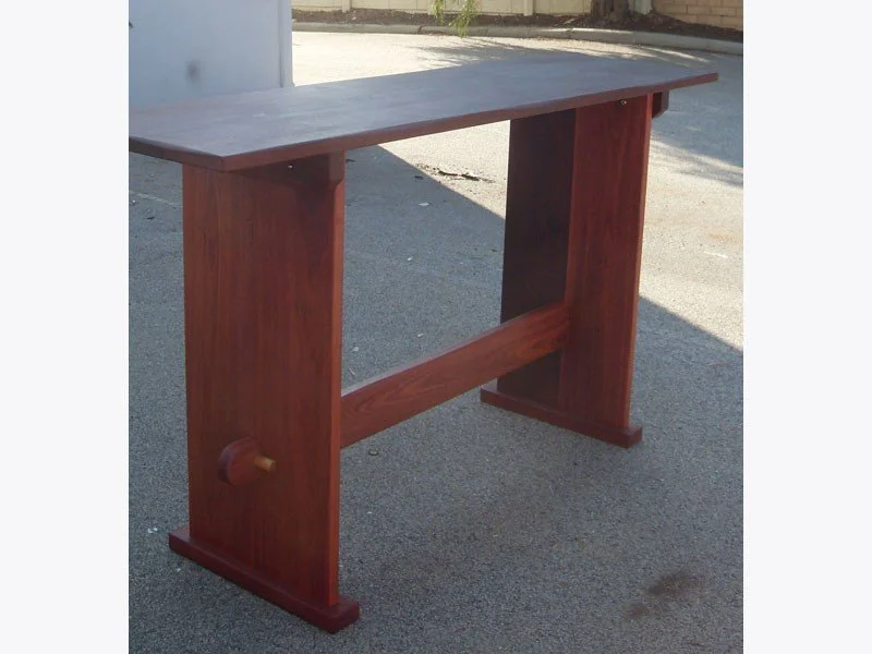 Custom made Solid Jarrah 4 seater table for use with outdoor bar stools