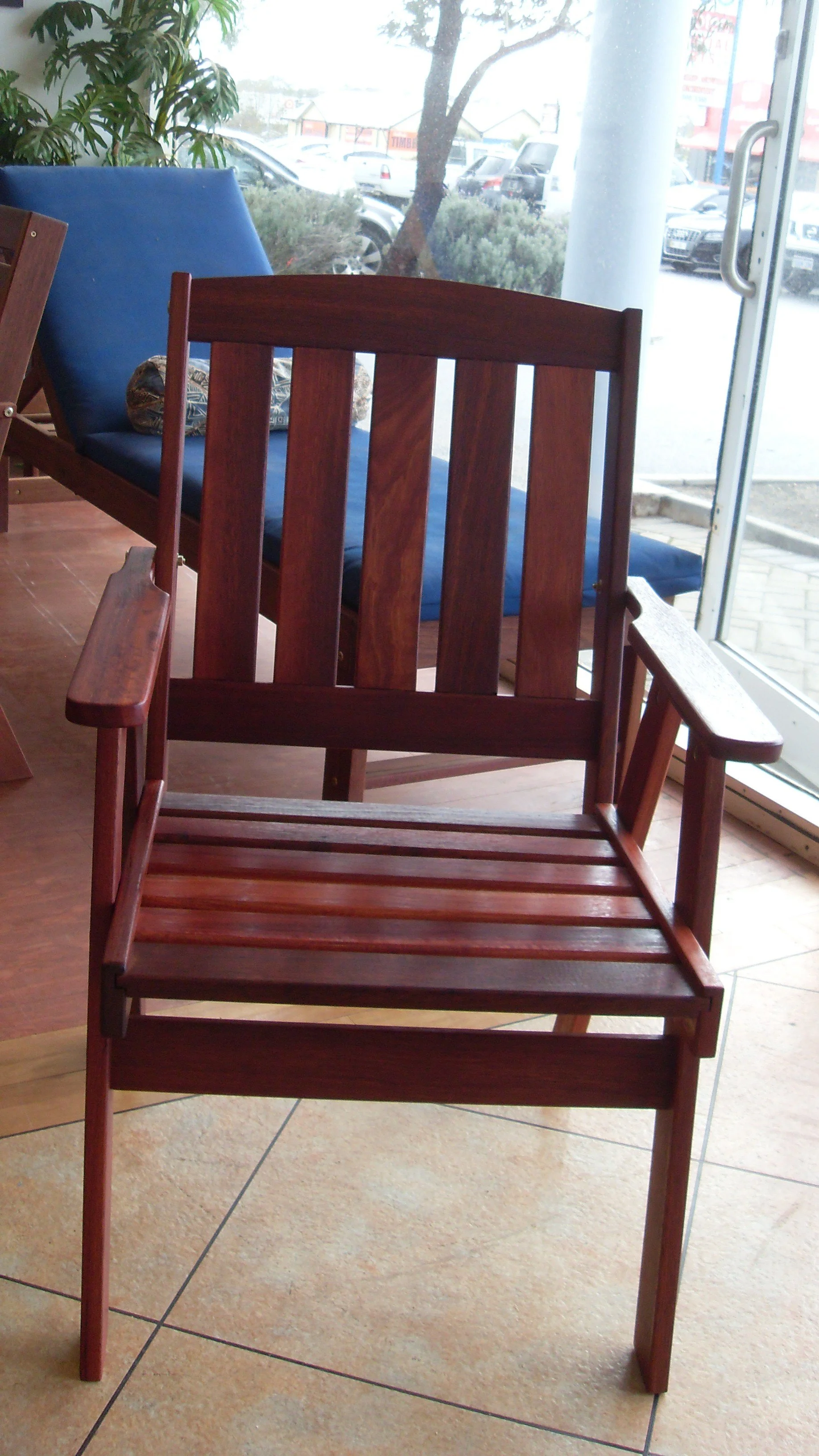 Standard Jarrah outdoor chair r with vertical back slats