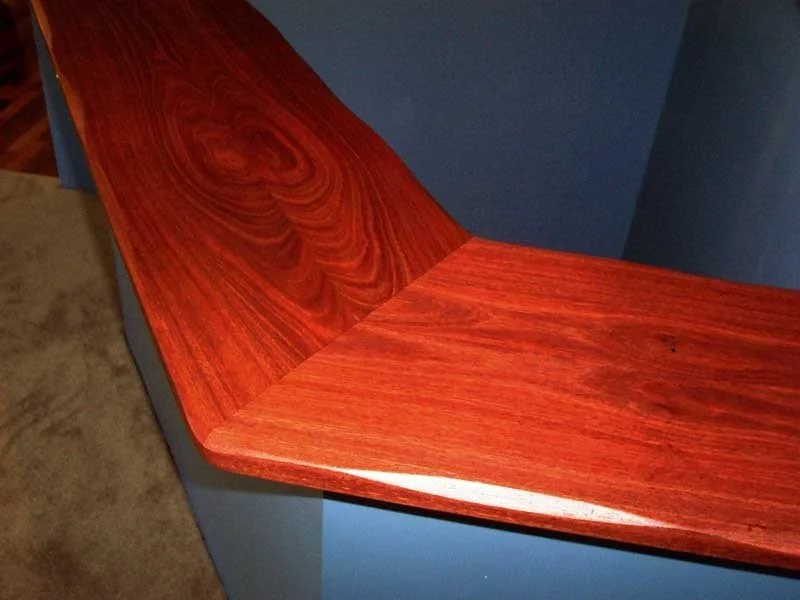 Jarrah bar tops can be made to fit existing walls.