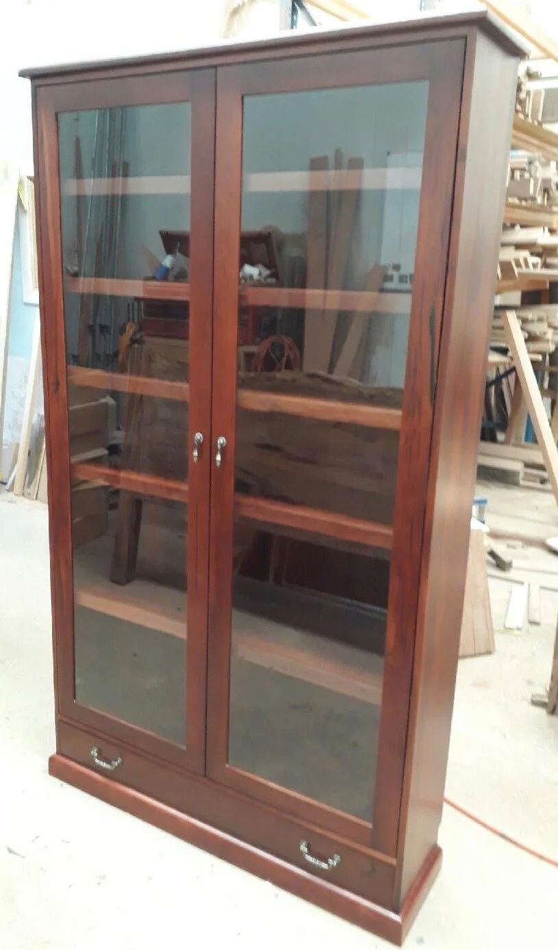 Jarrah display case with drawers below (edited)