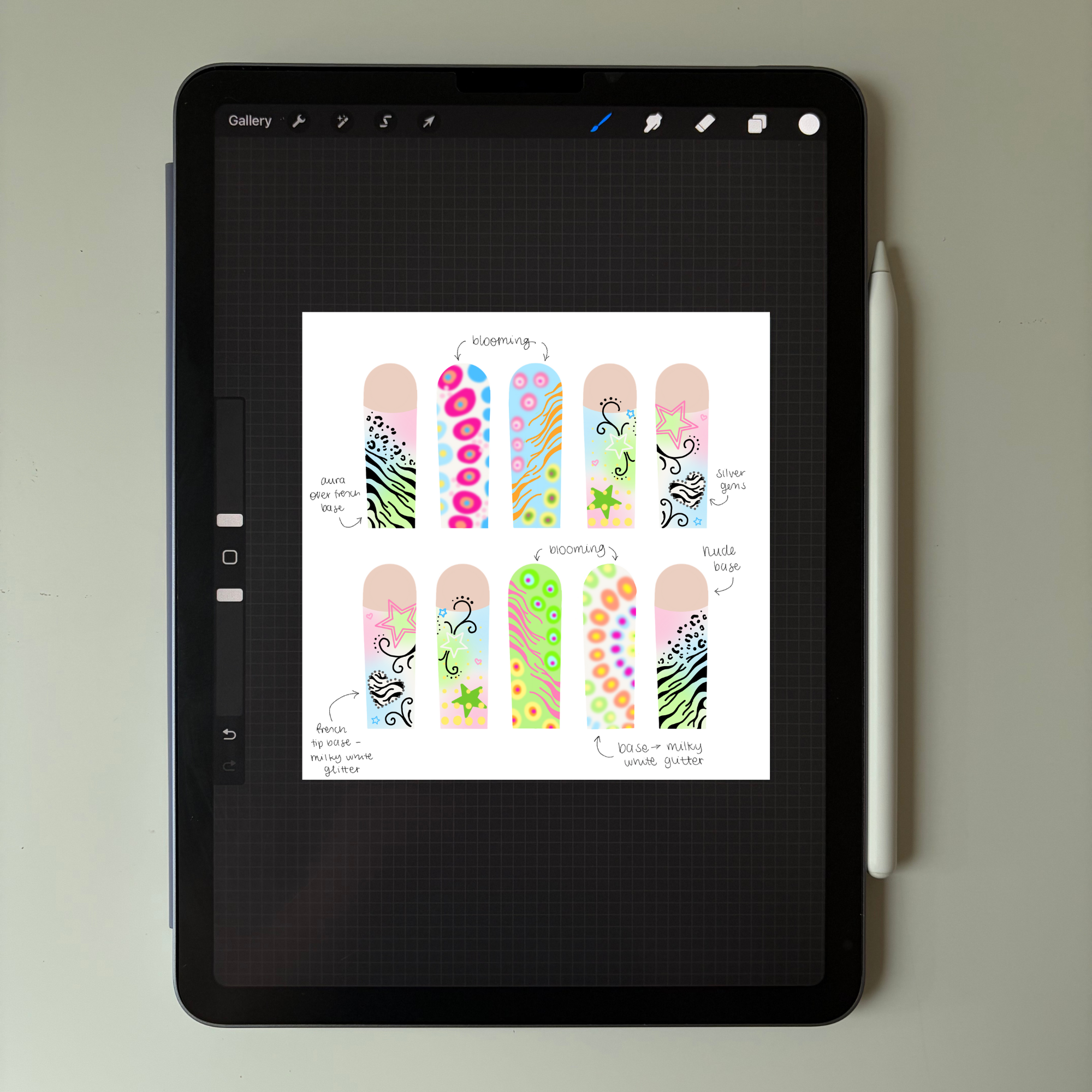 procreate nail art template - M/L/XL PACKAGE
