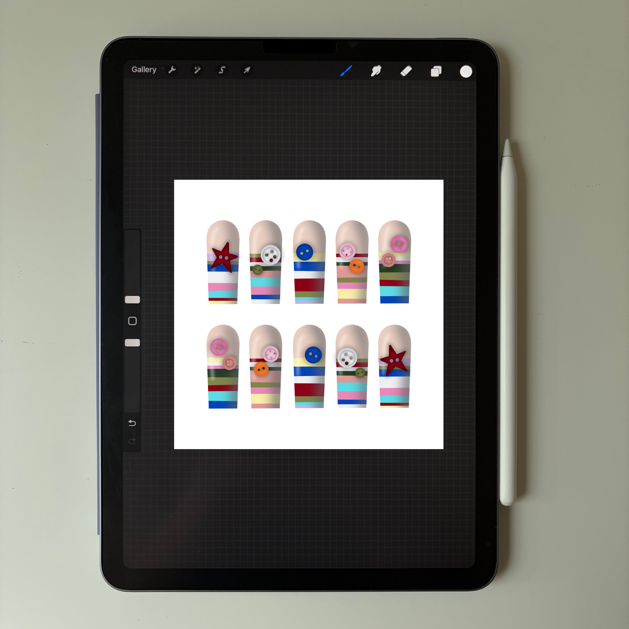 procreate nail art template - COMPLETE PACKAGE