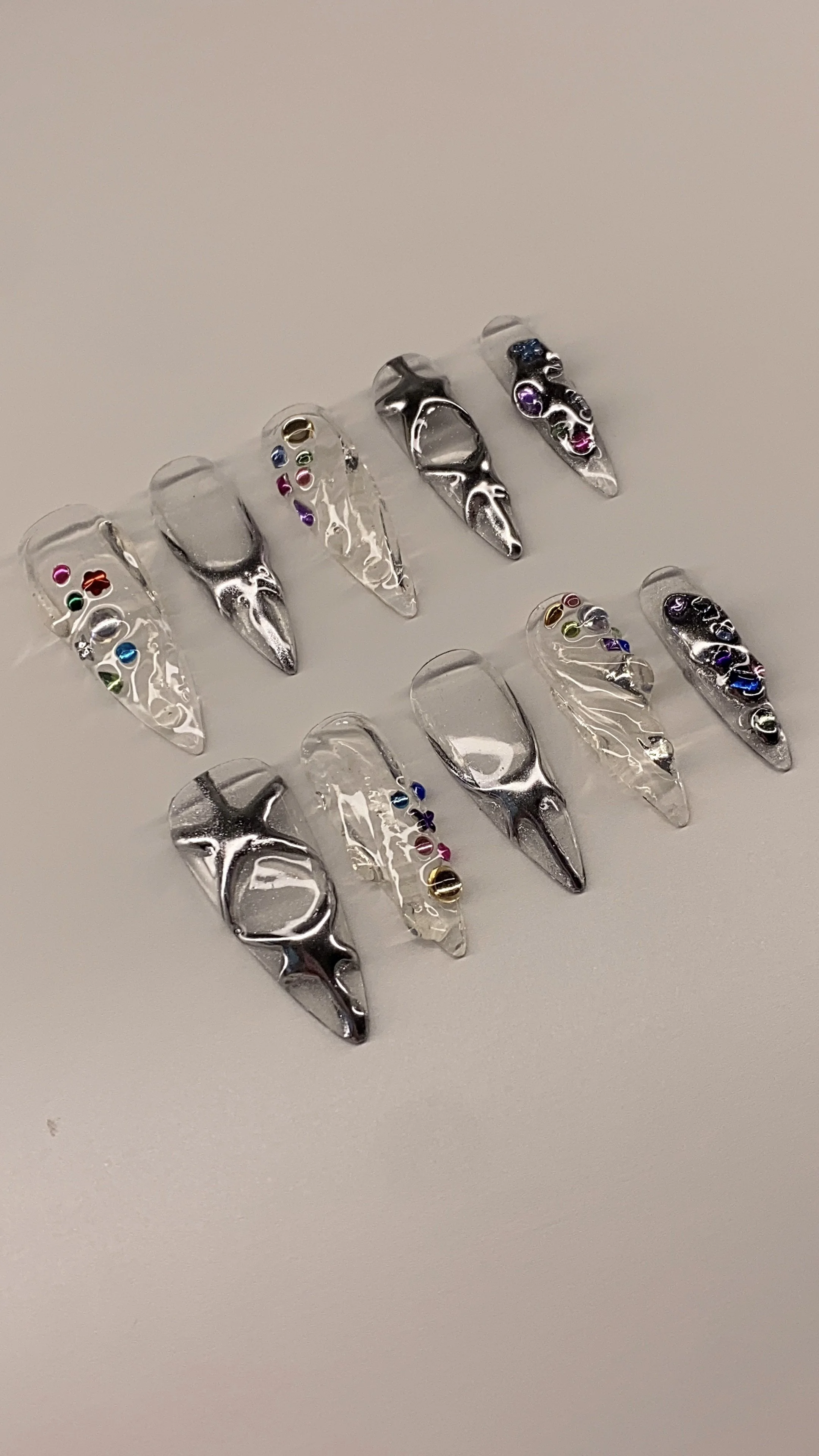 frozen jewellery press on nails