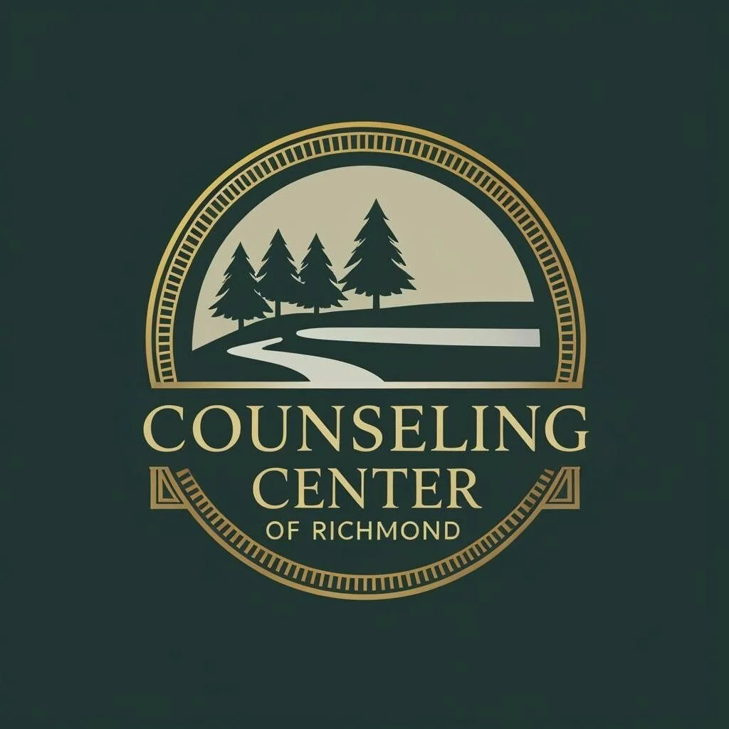 Logo for Counseling Center of Richmond with trees and a winding road.