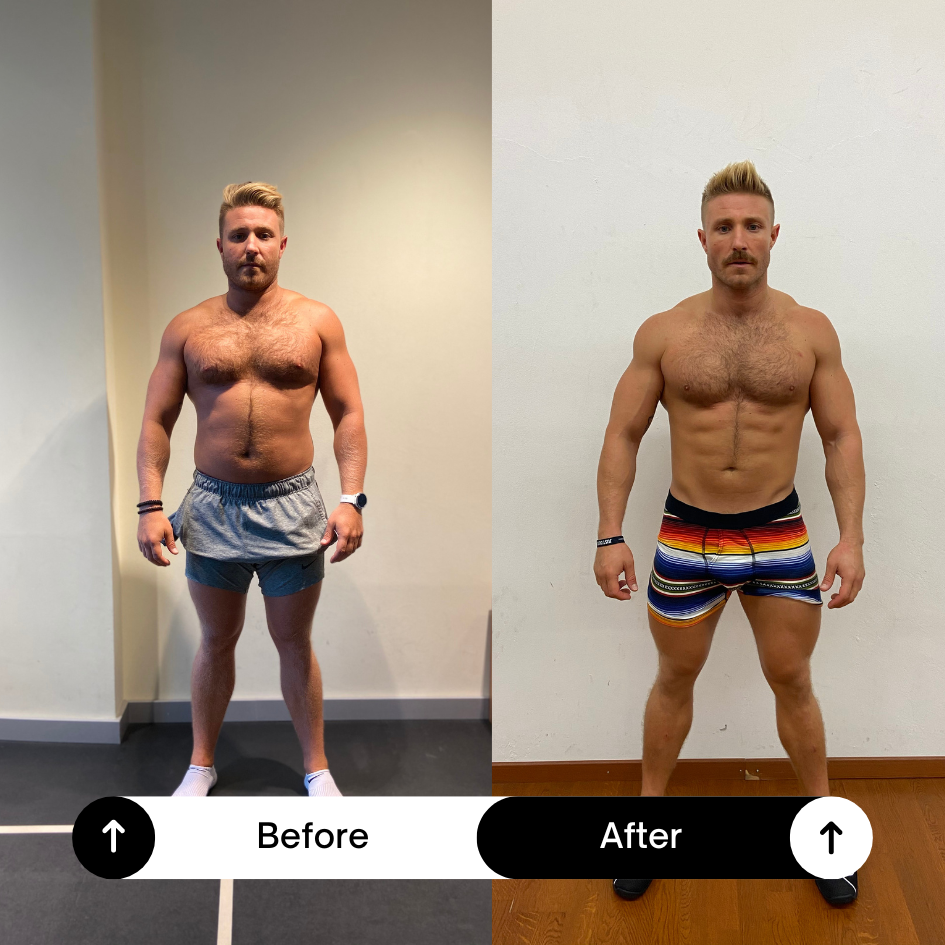 A man wearing sunglasses, a light blue running shirt, black shorts, and teal running shoes running along a waterfront with boats and mountains in the background.