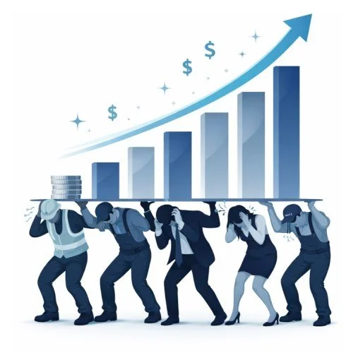 workers under endless growth and profit