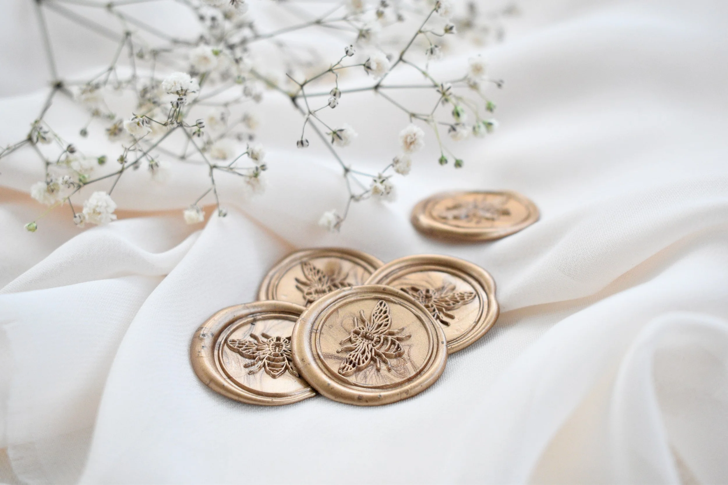 Gold Bee Wax Seal Sticker