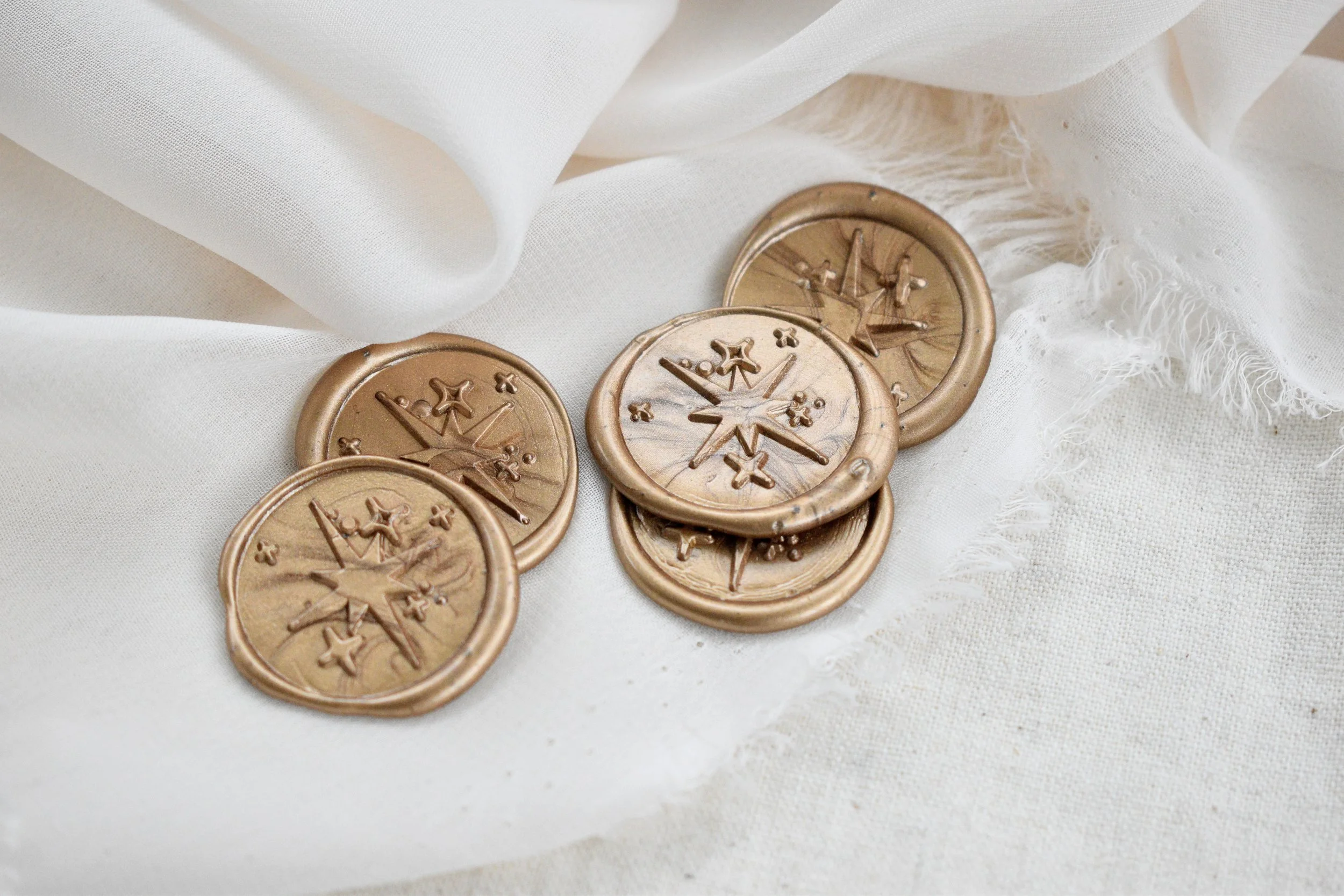 Gold Star Wax Seal Sticker