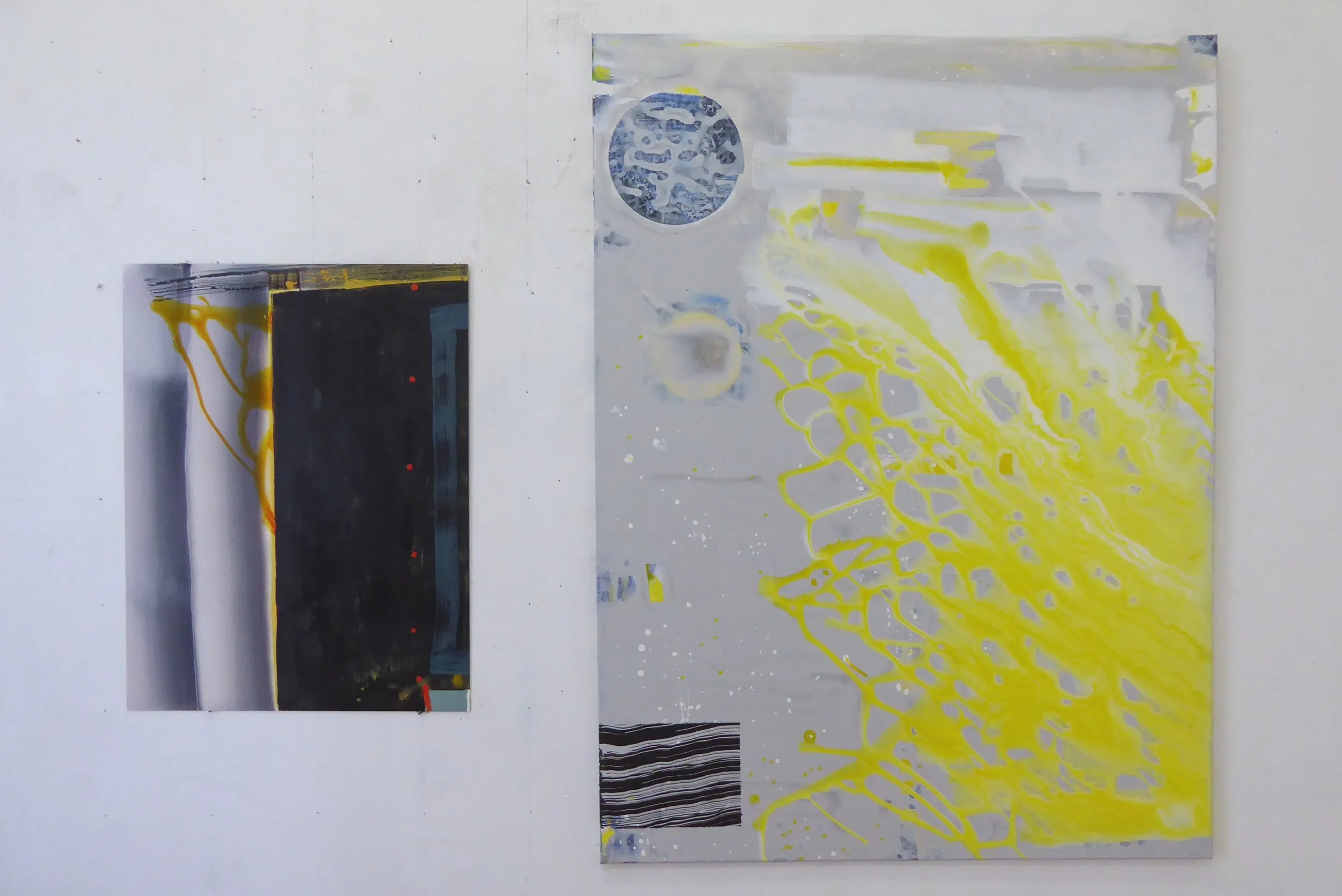 eté I – Leinwand 0.90x1.20m, Plexi 0.50x0.65m – mixed media – 2025