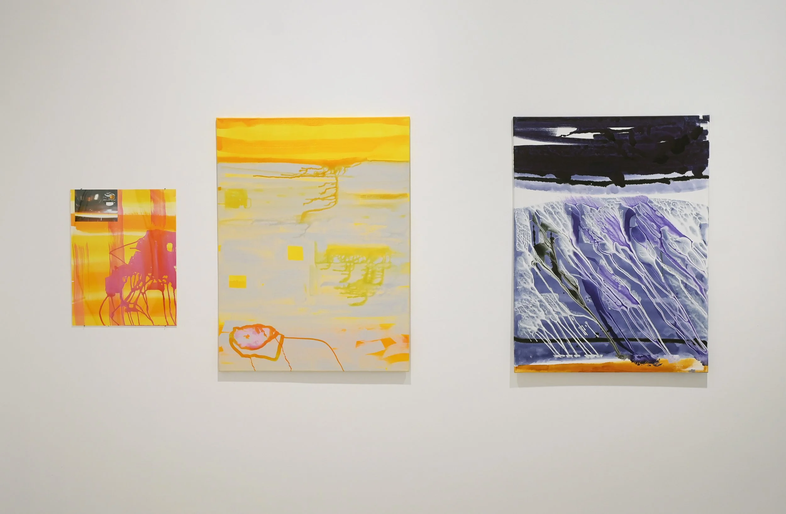 'influx + pole' A13 A23 – Leinwände 0.90x1.20m, 0.50x0.65m – mixed media – 2024/5