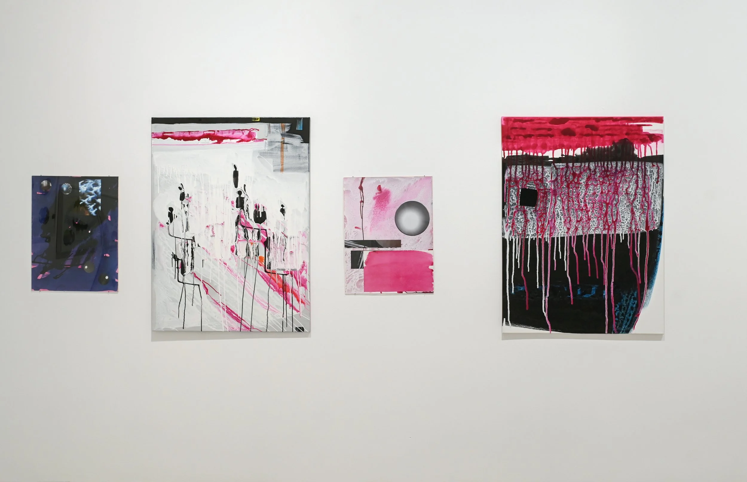 'influx + pole' A19 A20 – Leinwände 0.90x1.20m, 0.50x0.65m – mixed media – 2024/5