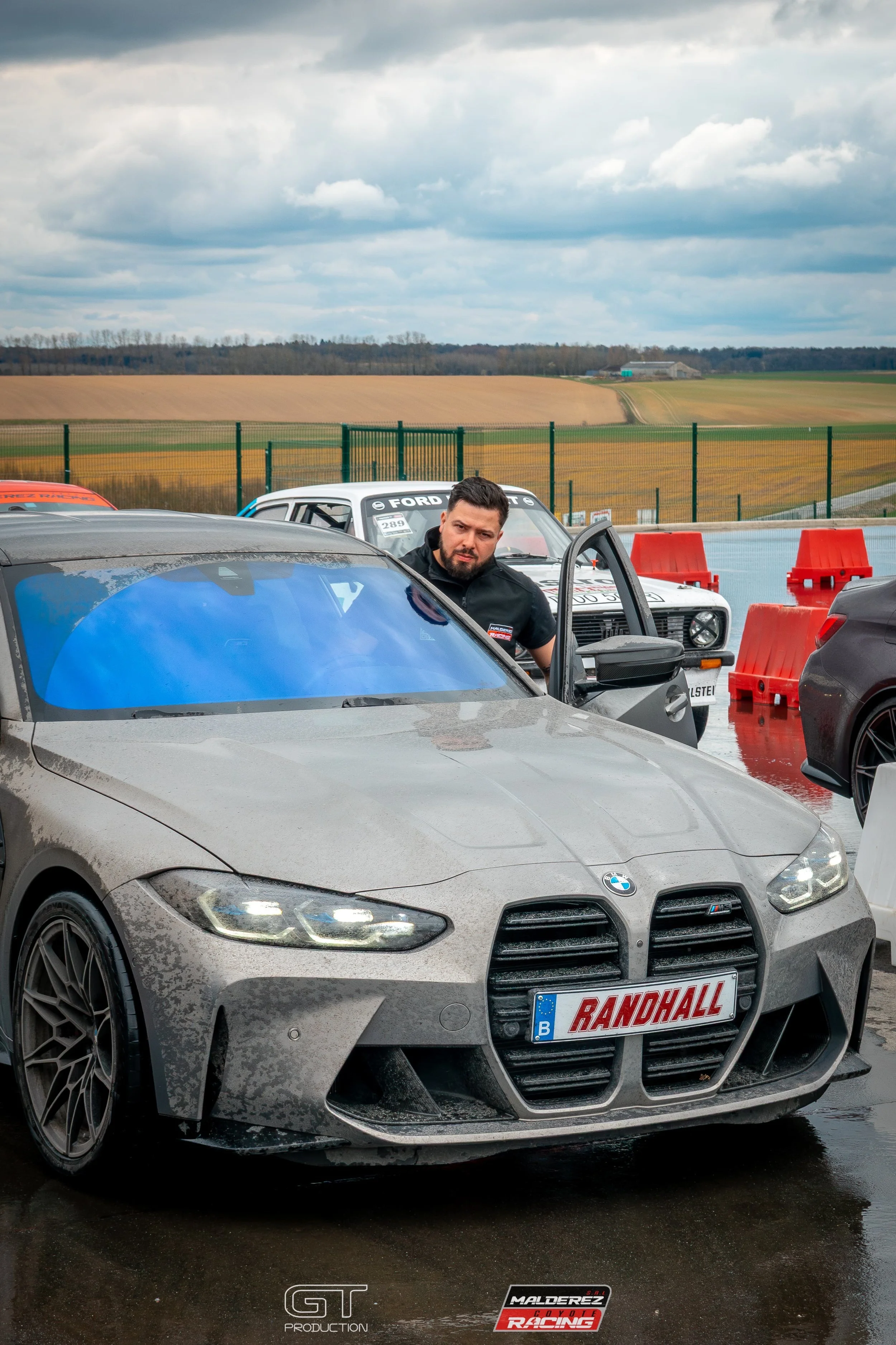 Voiture de course BMW M3 compétition G80 appartenant à Randhall Michaux dit Sherif sur le circuit de drift de Mettet , Réaliser lors de l'évènement de Malderez Racing le 23 Mars 2025