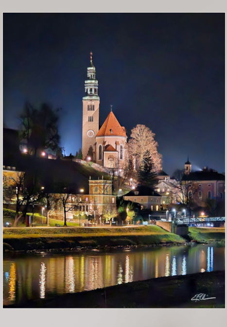 River of Light - Salzburg Reflections (on Metallic)