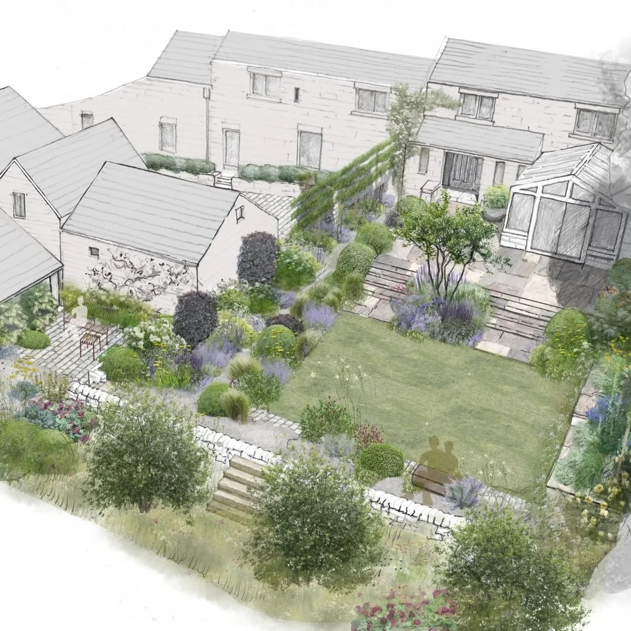 Country garden for a cut flower grower overlooking a beautiful valley.