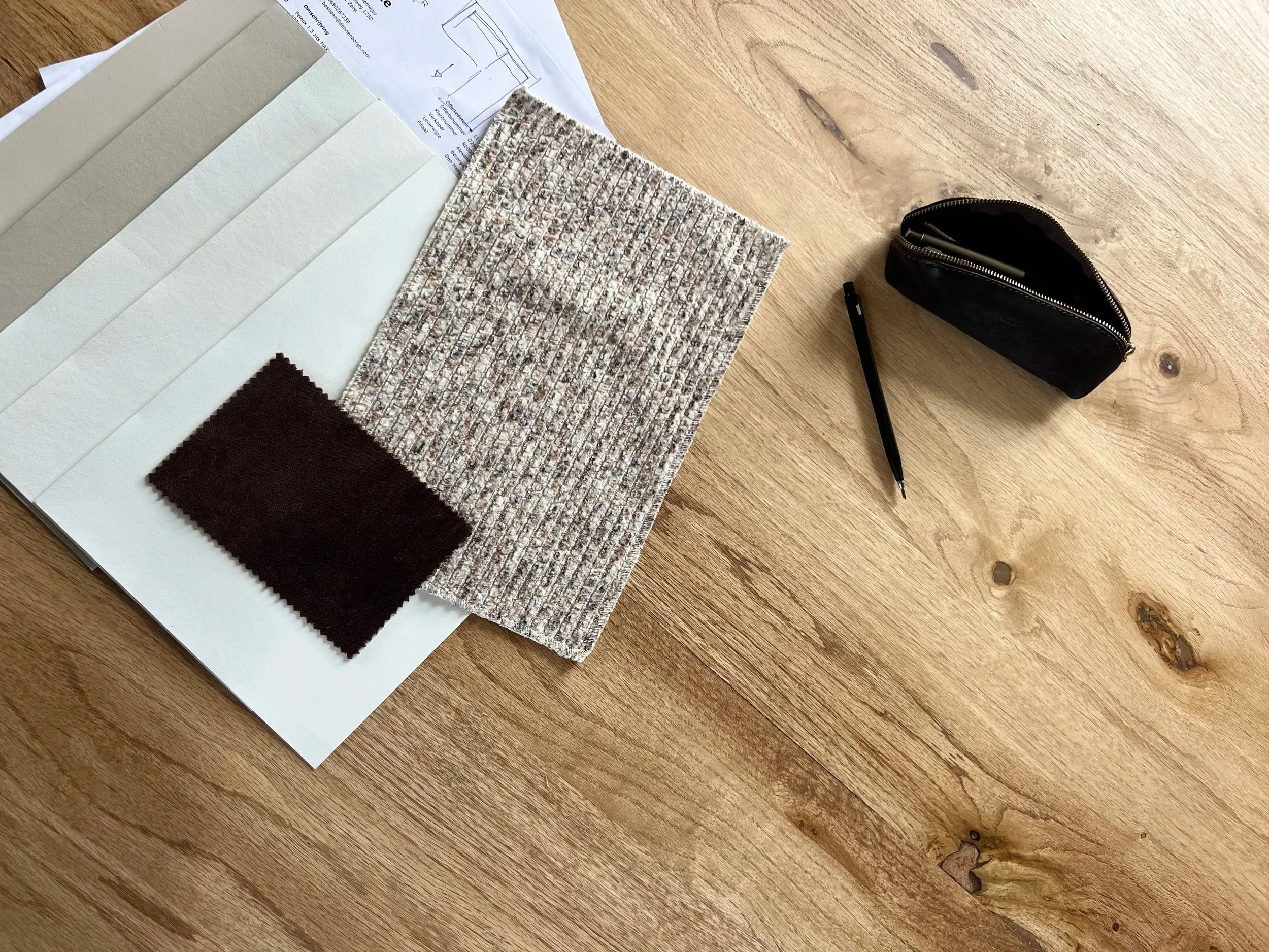 Various coloured swatches