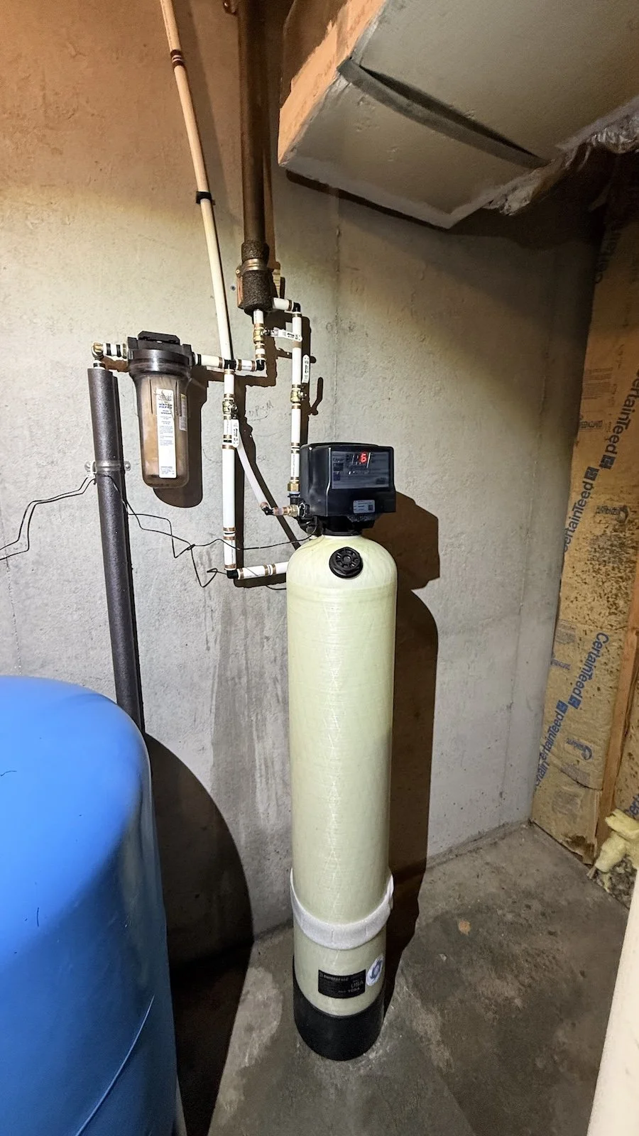 Well water quality can be low ph, install a neutralizer to resolve acidic well water.