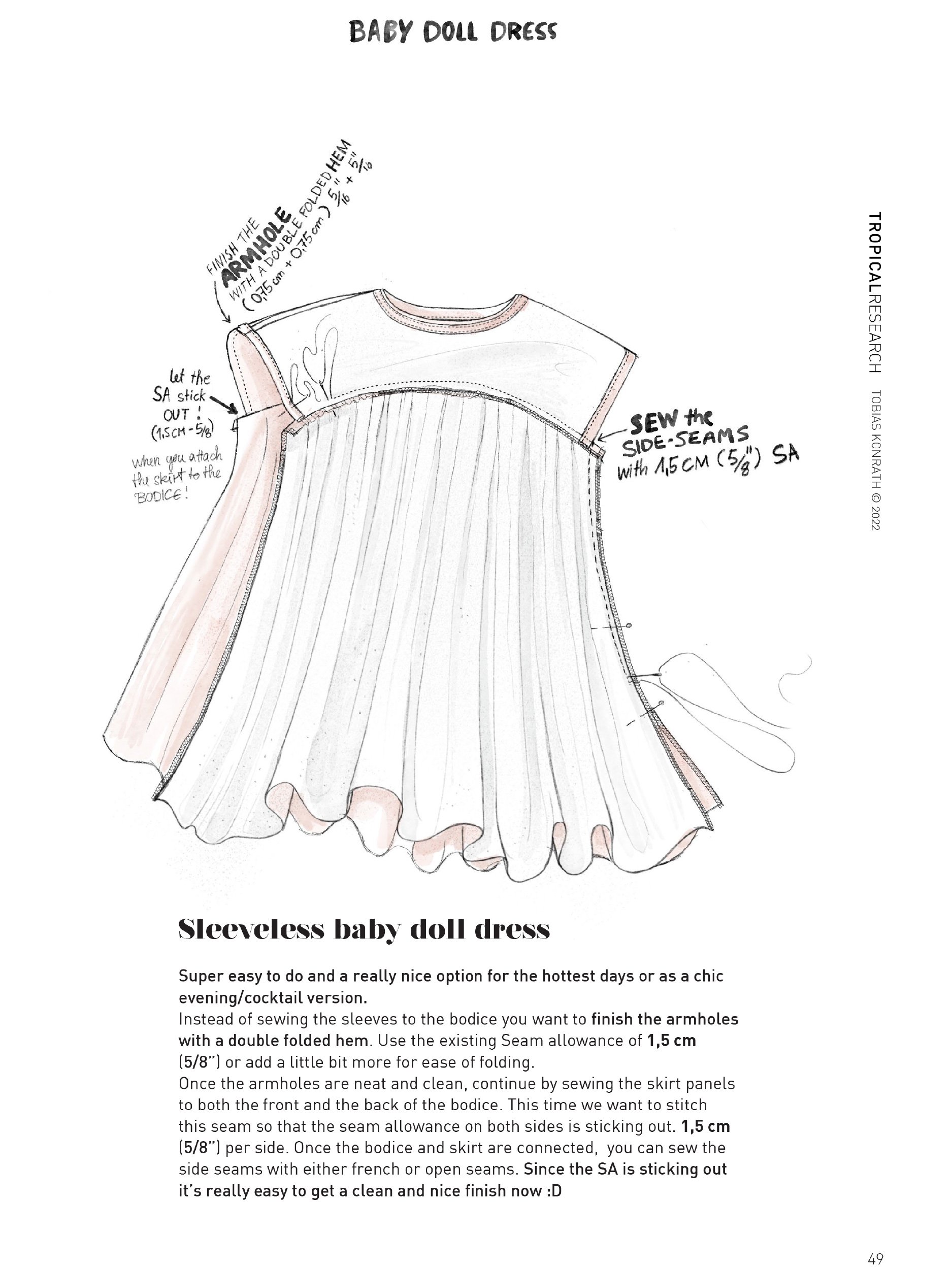 baby doll dress tutorial illustration