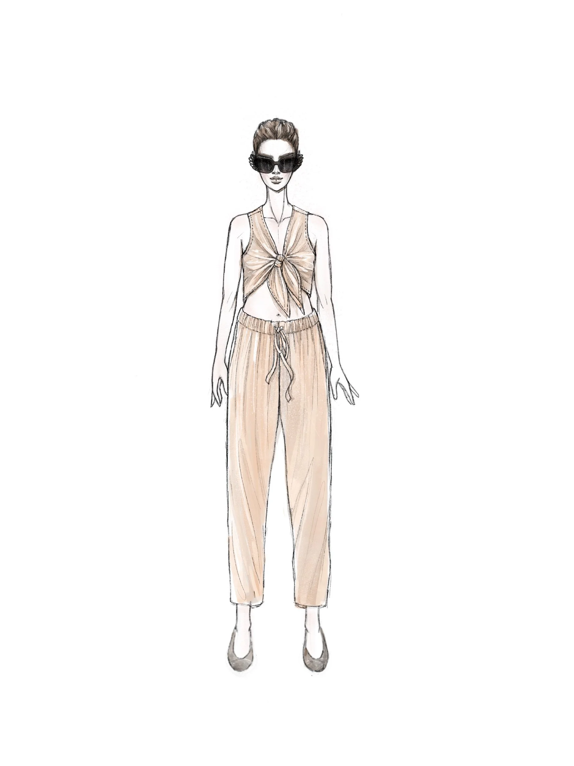 knot top fashion illustration