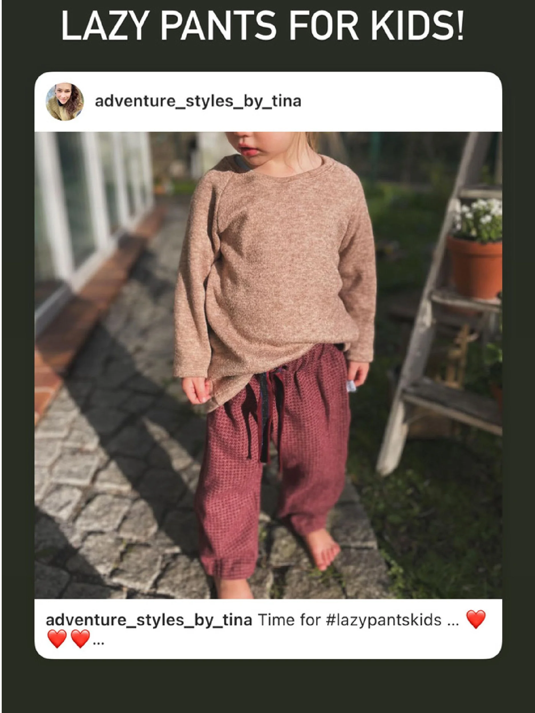lazy pants for Kids  social media image