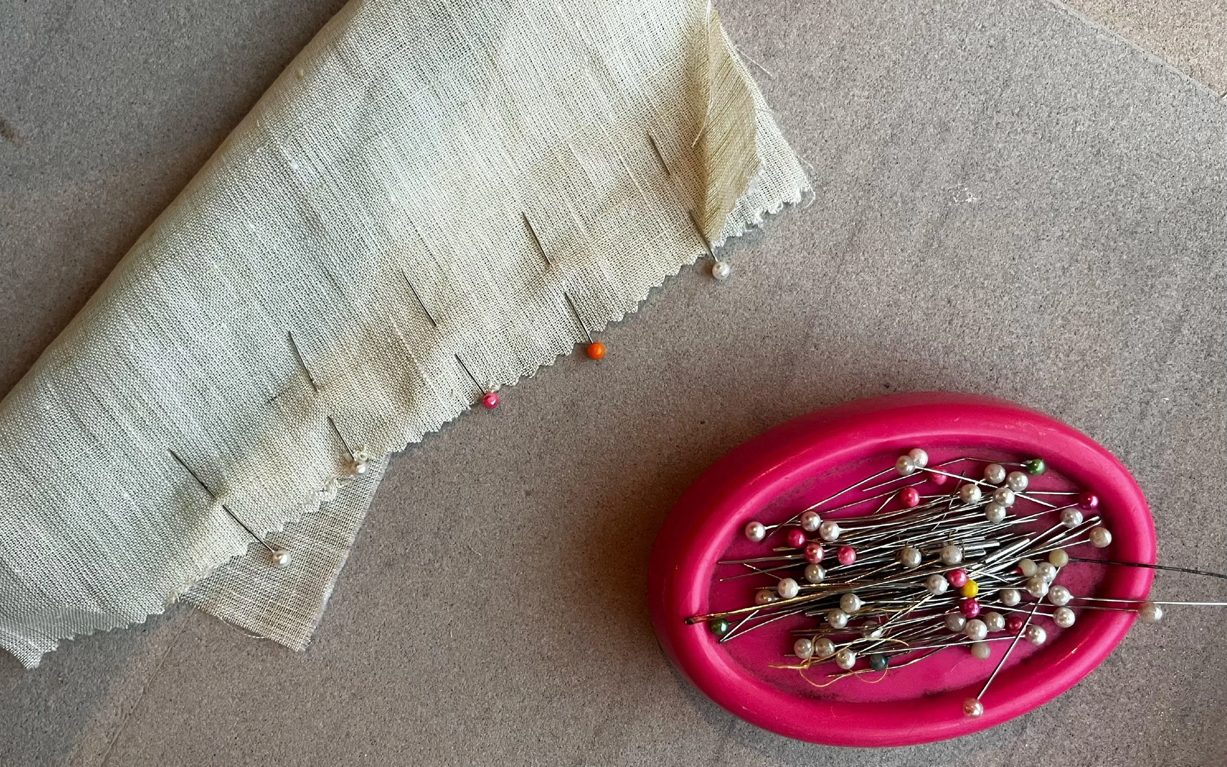 pinned linen and magnetic pin holder