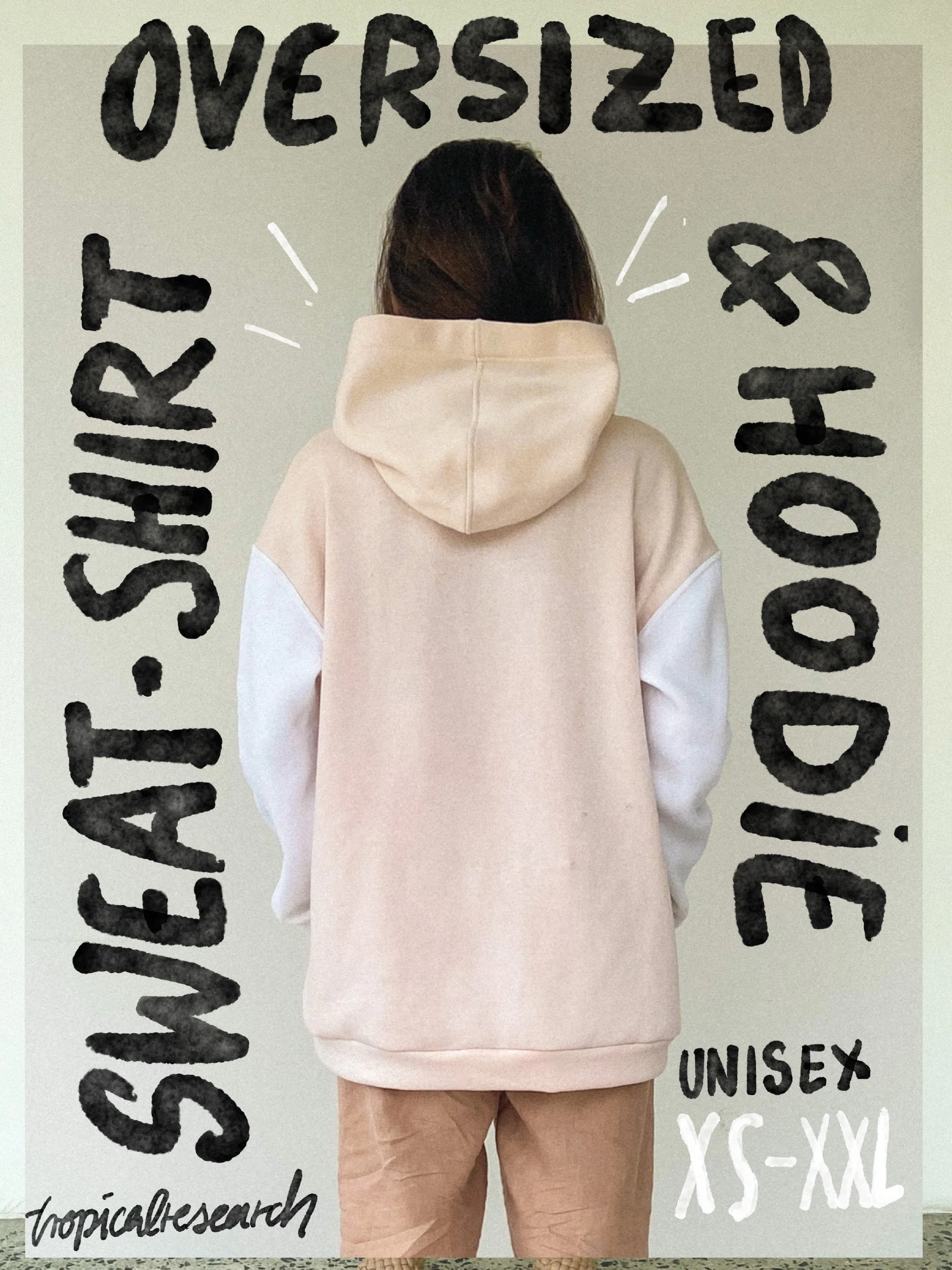 Sweatshirt cover image back view with hood