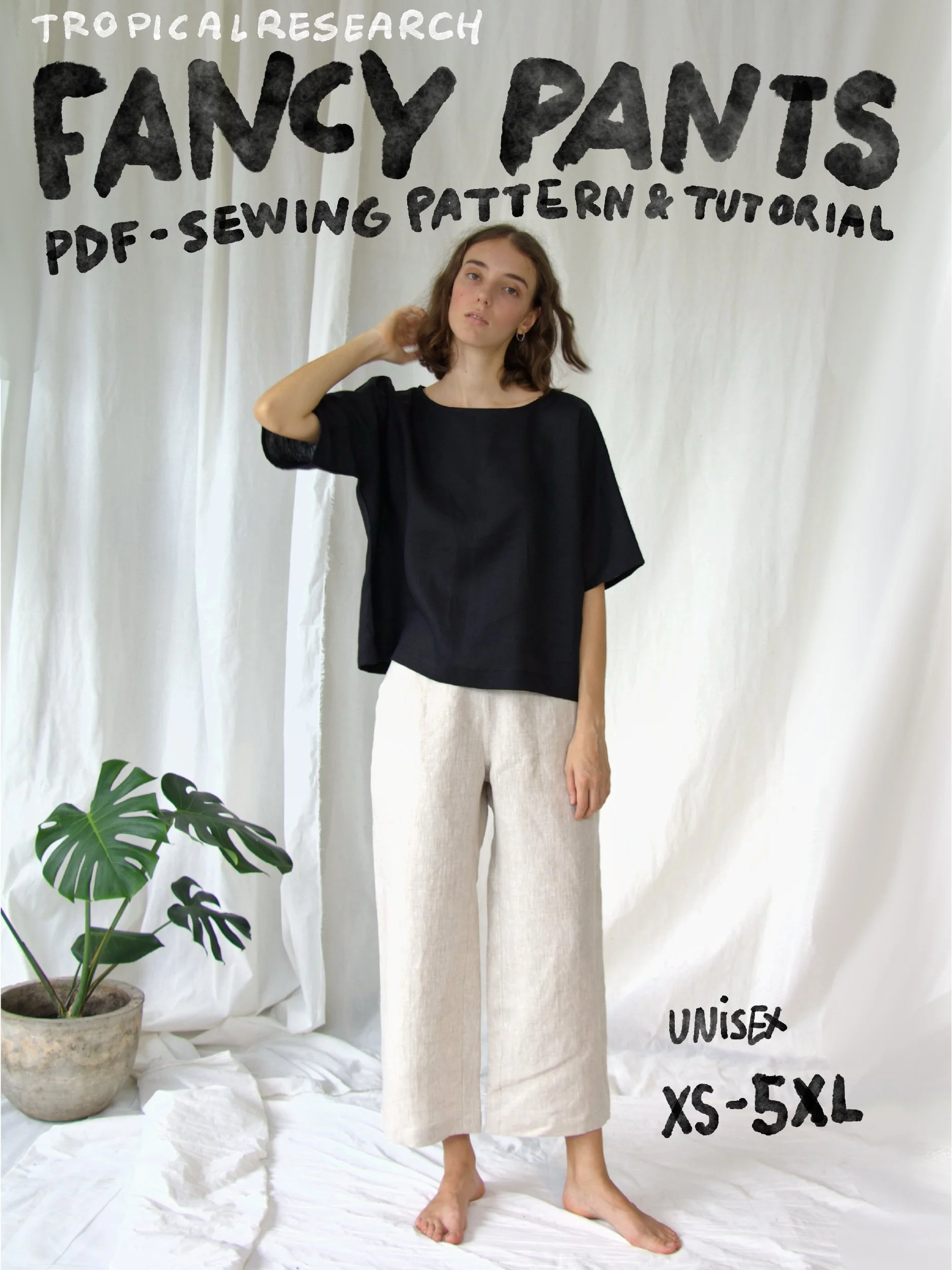 fancy pants cover image front view - worn with cropped tshirt tunic