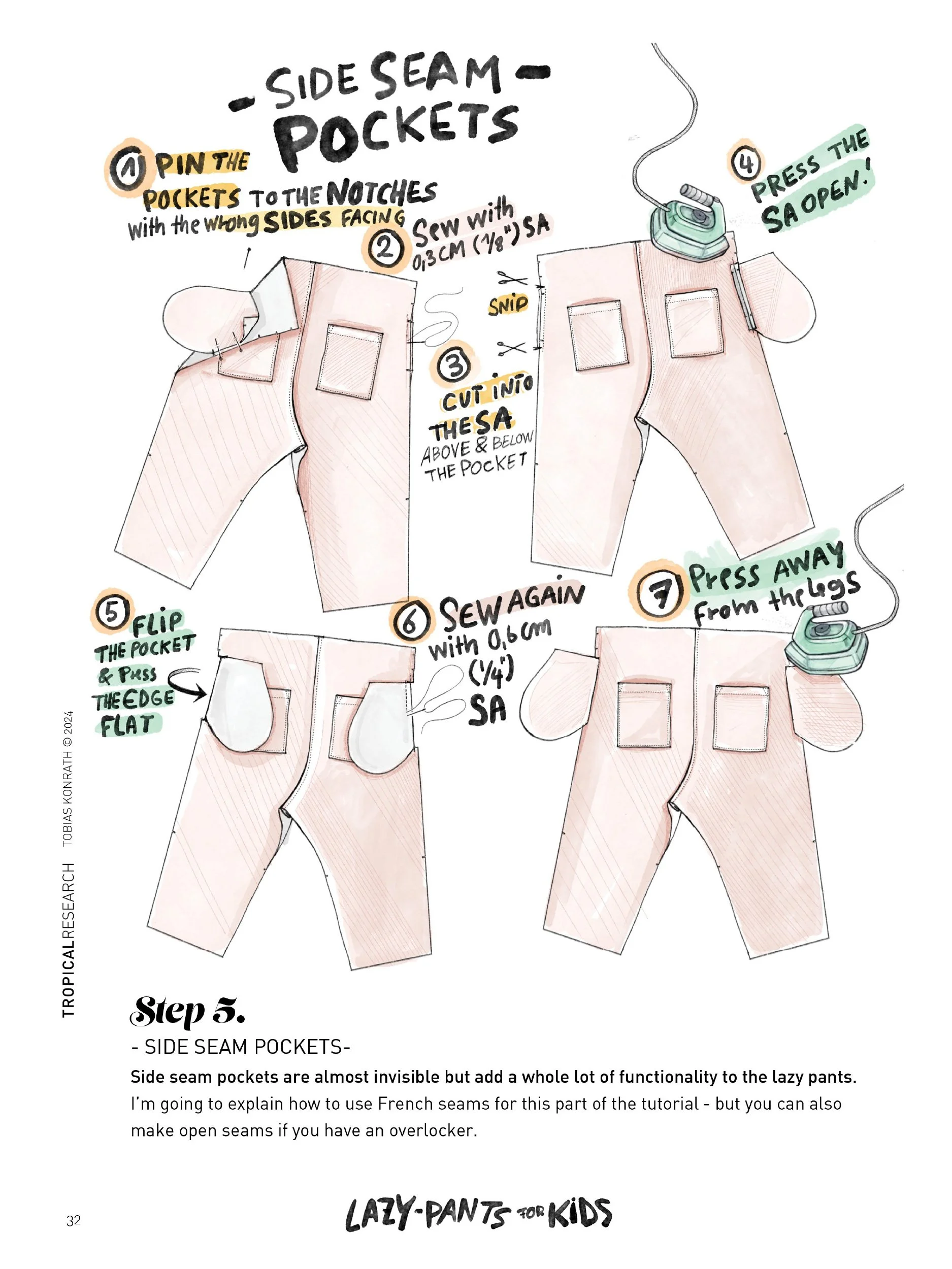 lazy pants for Kids - tutorial  illustration
