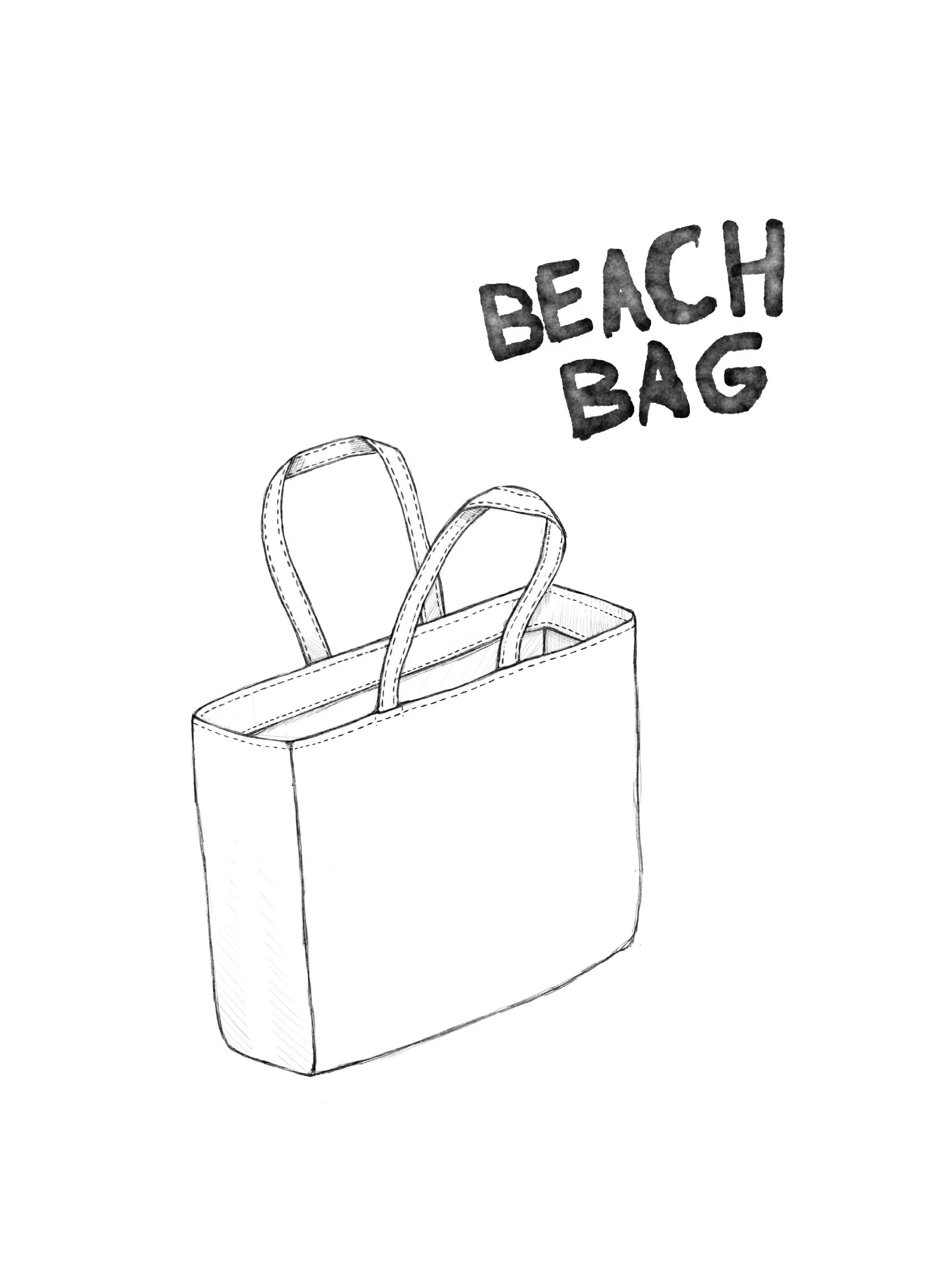 cozy tote plain version " beach bag" illustration