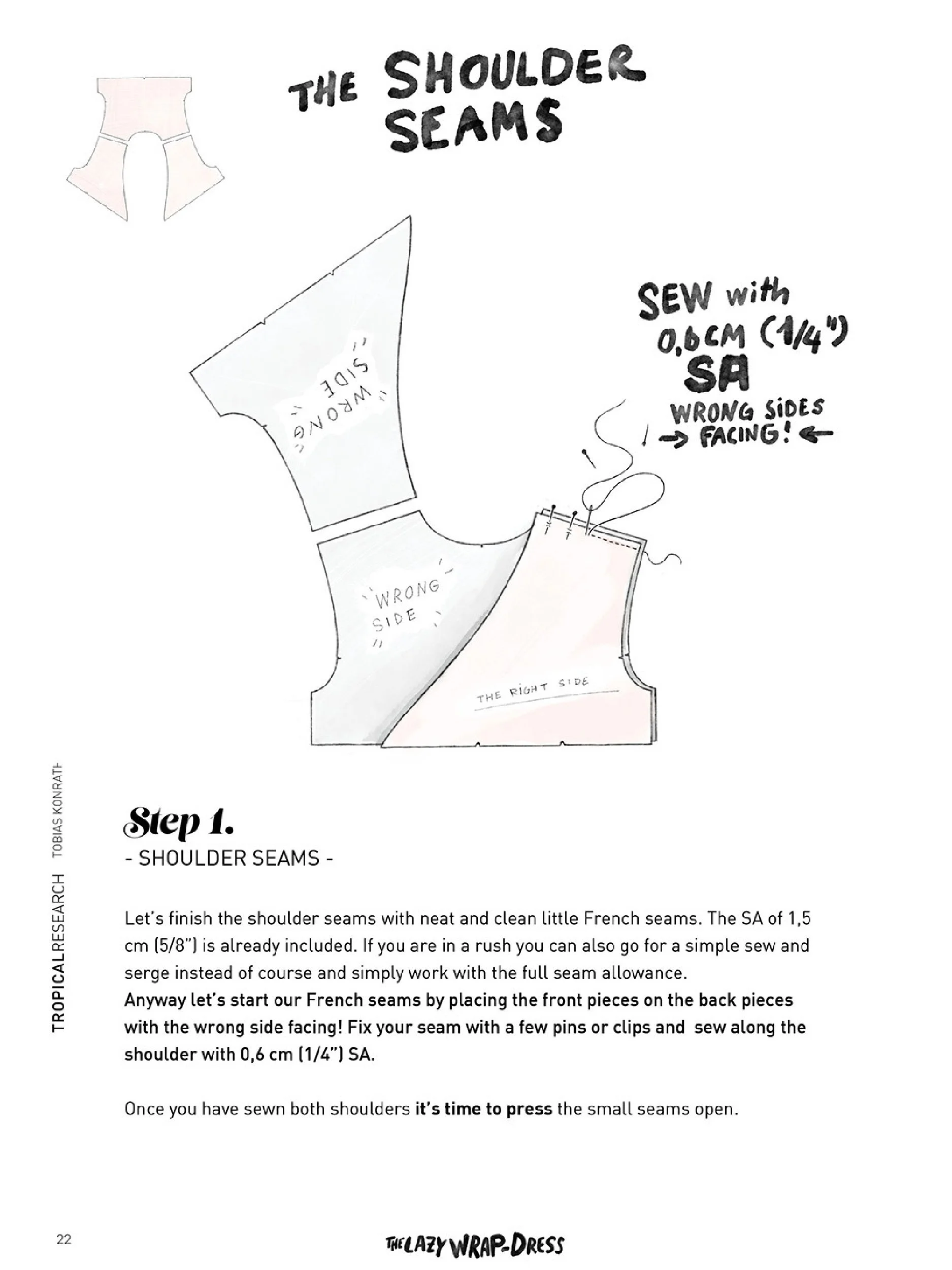 lazy wrap dress tutorial illustration