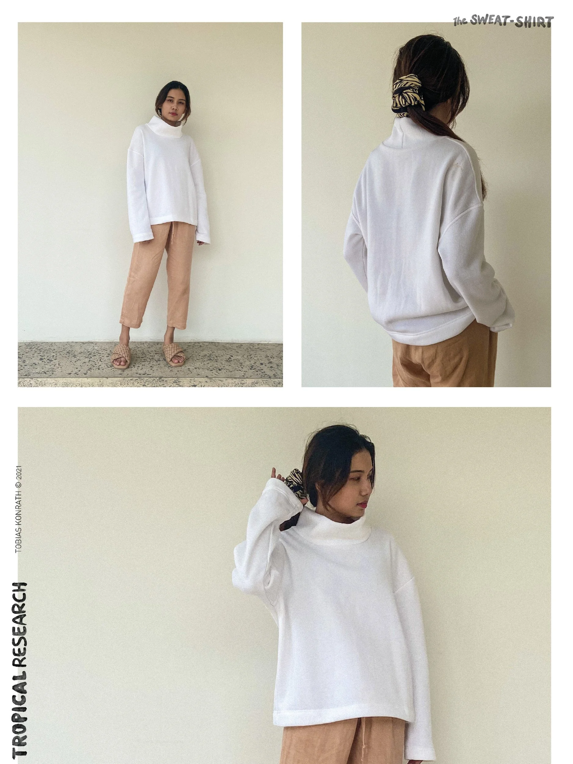 Sweatshirt mock neck model images