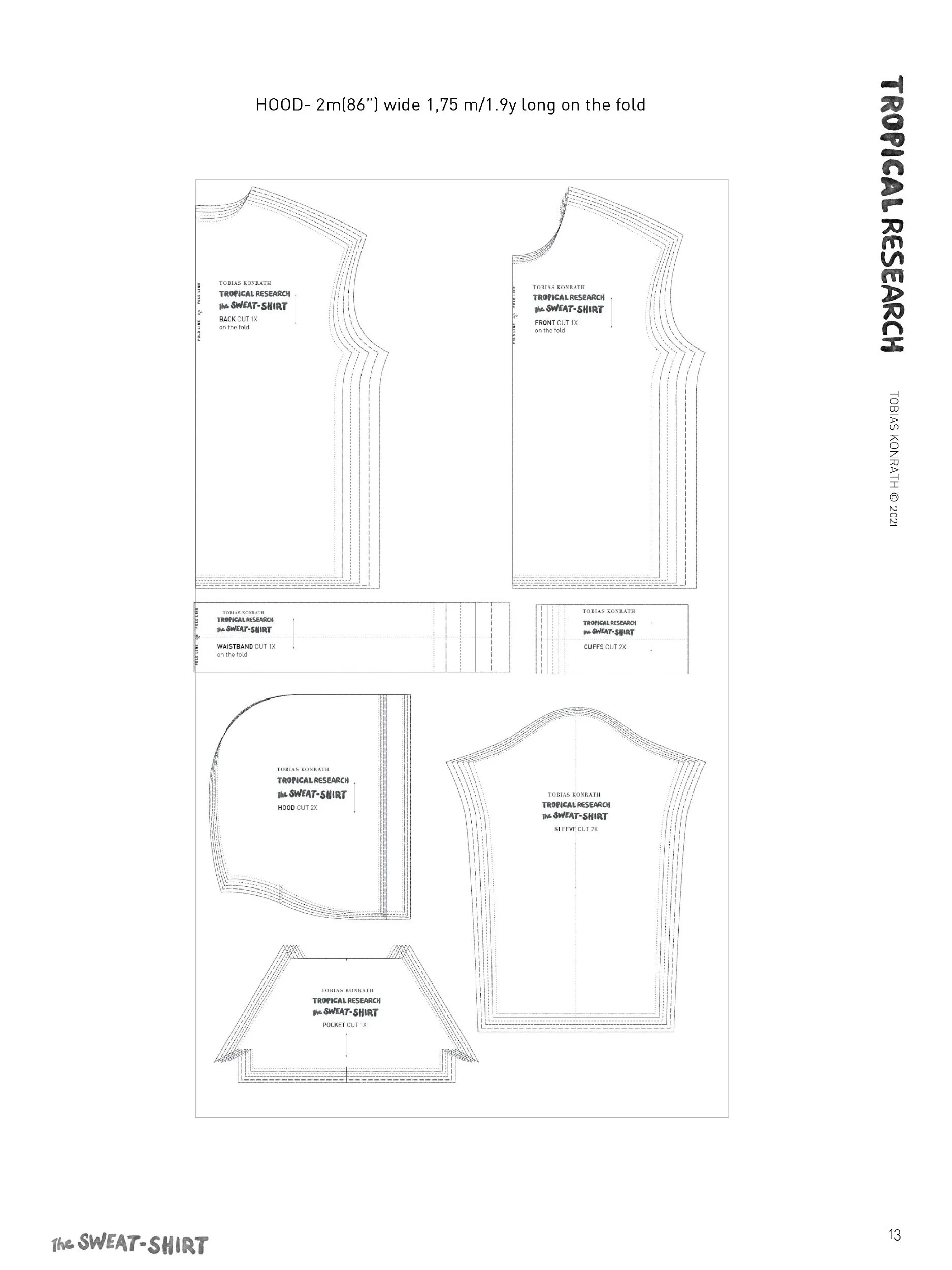 Sweatshirt cutting layout