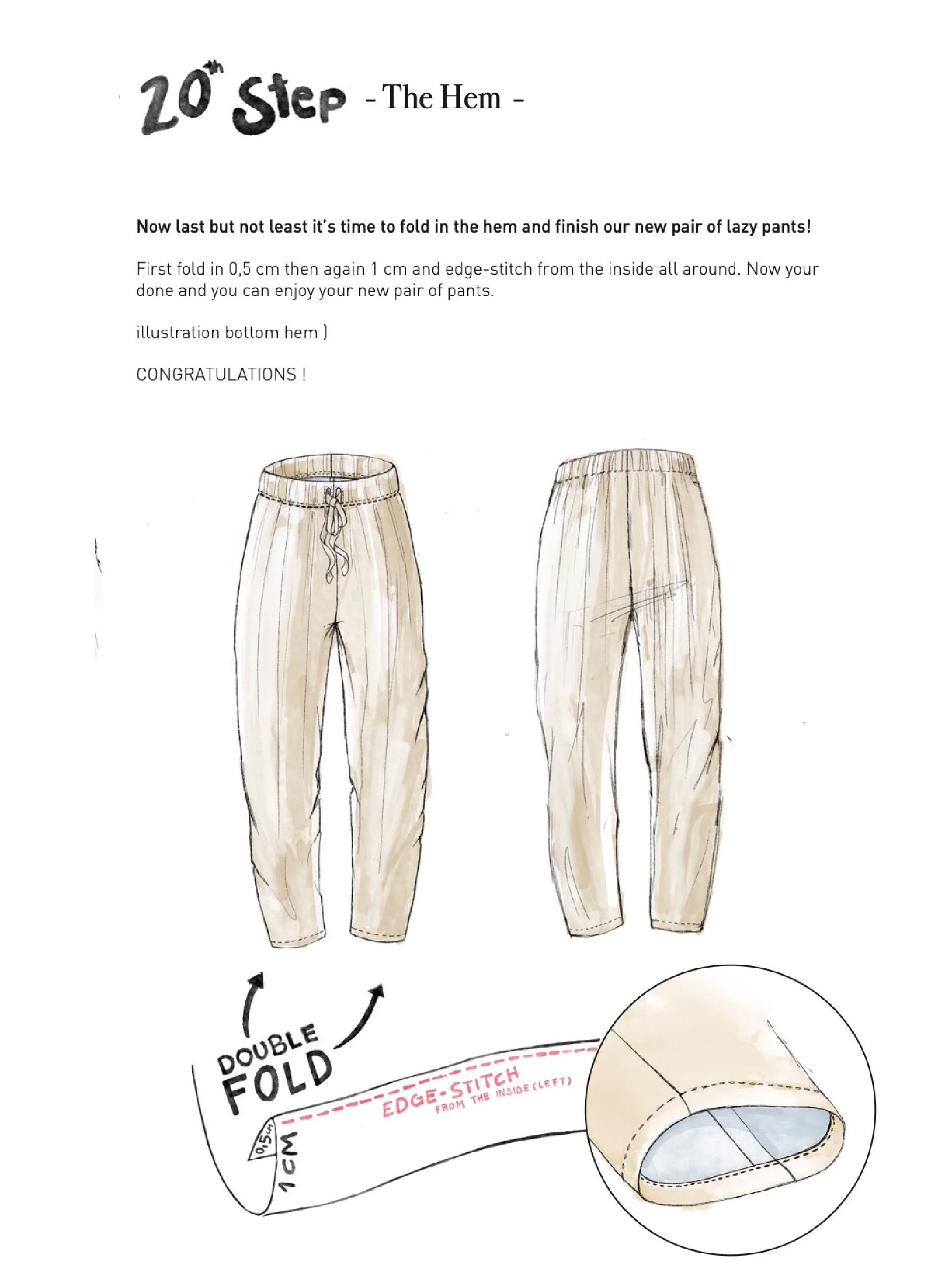 lazy pants tutorial illustration